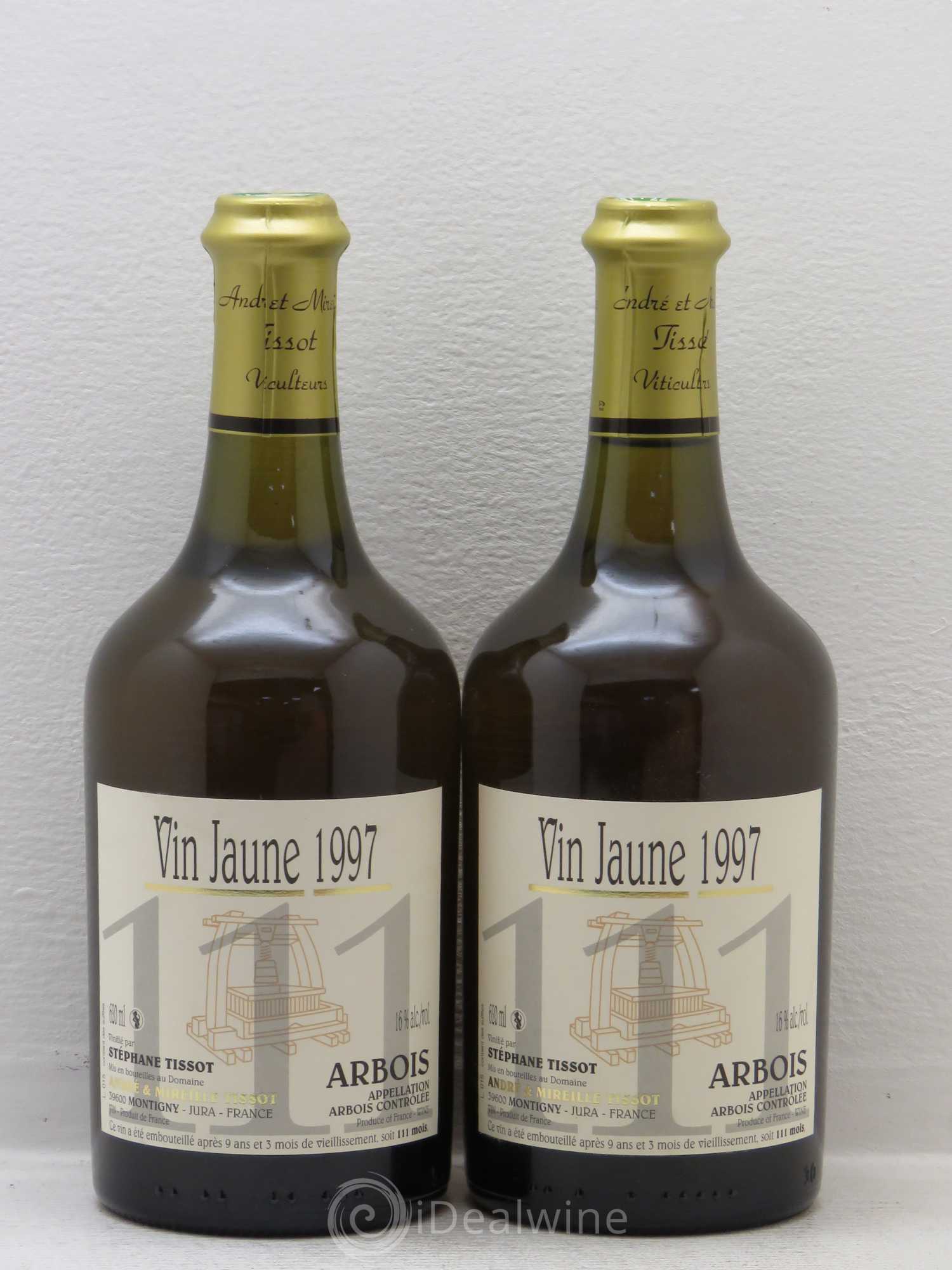 Arbois Vin Jaune Cuvée 111 - André & Mireille Tissot 1997 - Posten von 2 Flaschen - 0