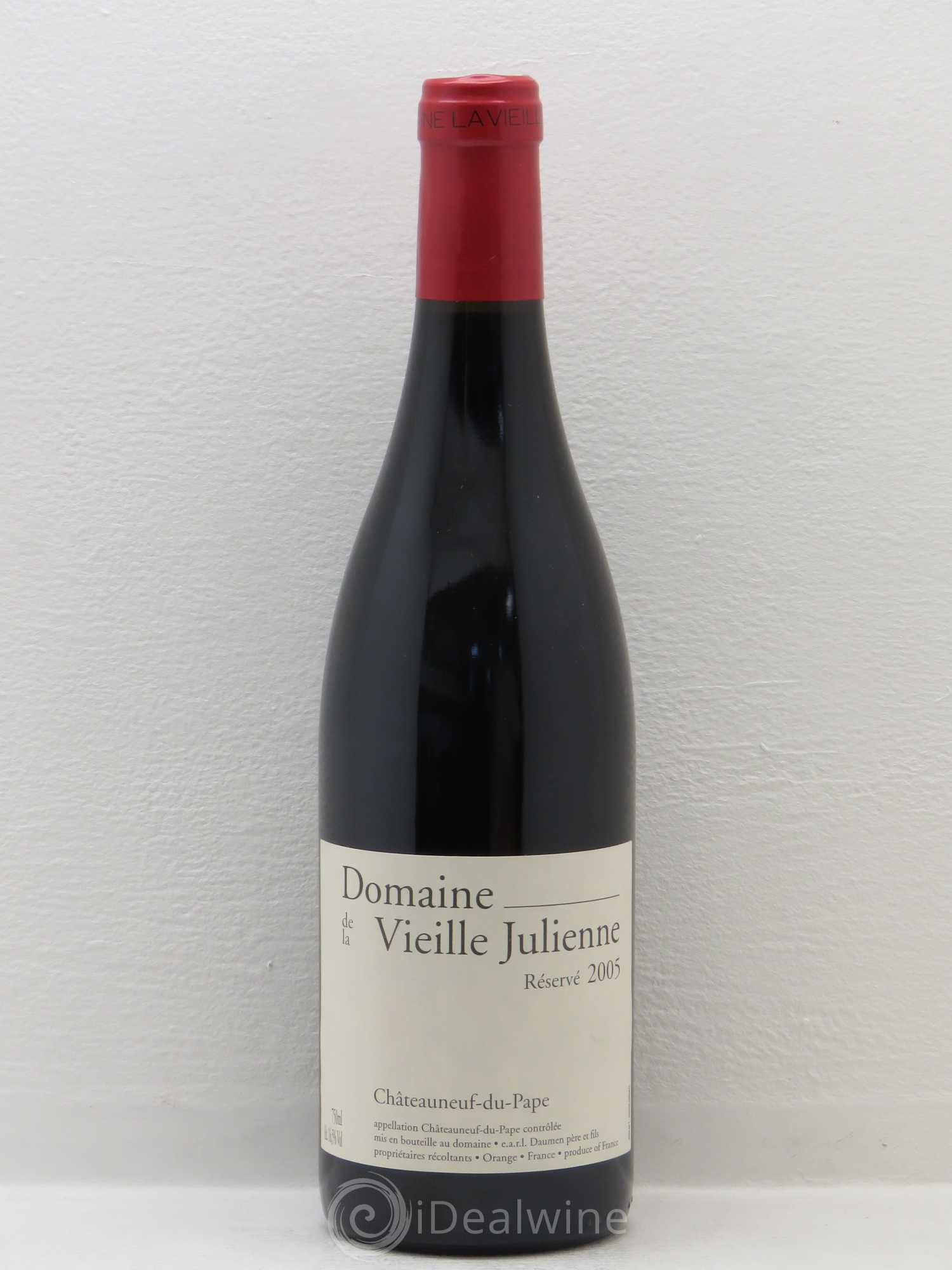 Châteauneuf-du-Pape Vieille Julienne (Domaine de la) Réservé Jean-Paul Daumen 2005 - Lot de 1 bouteille - 0