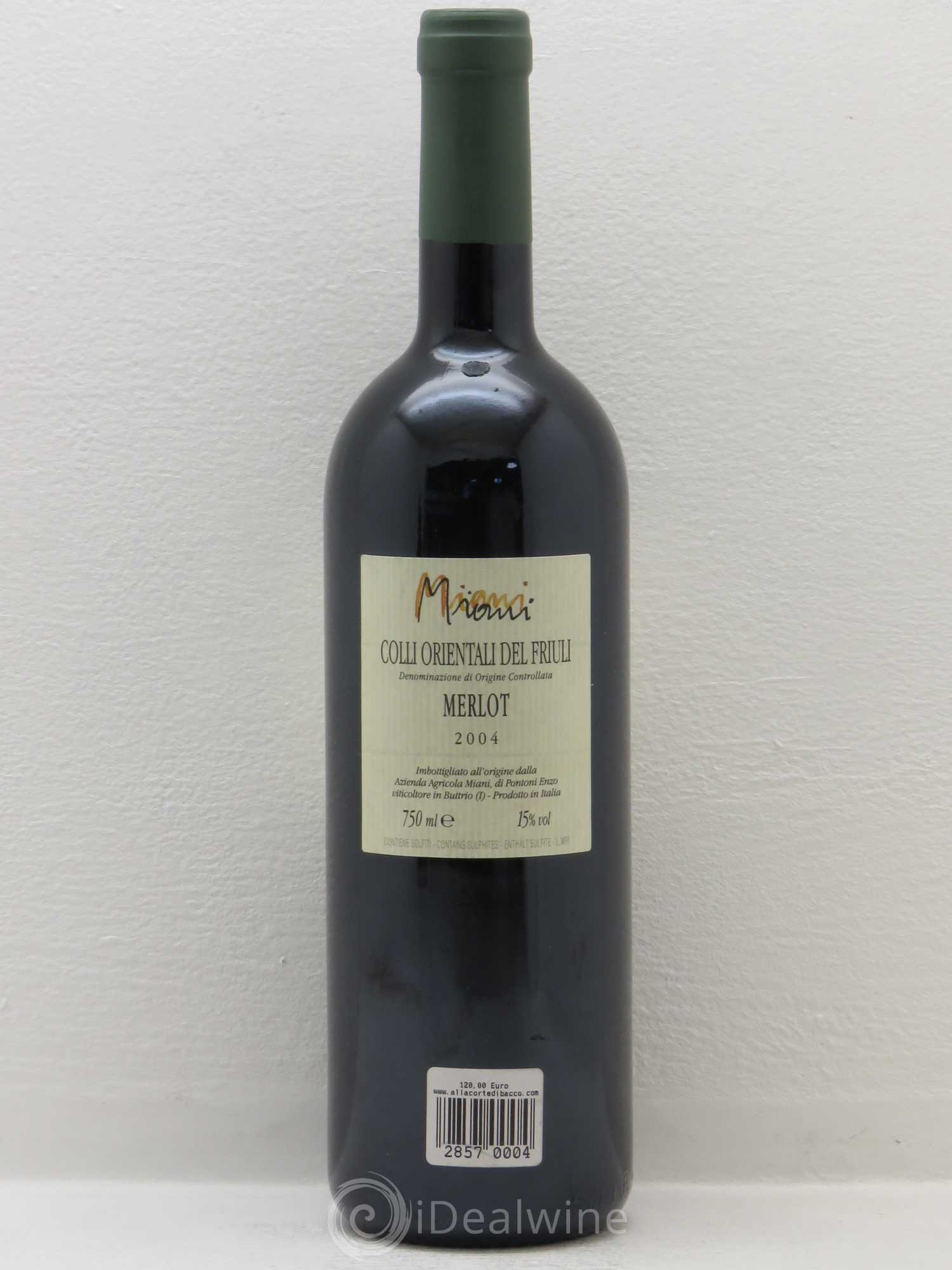 Italie Colli Orientali del Friuli DOC Merlot Azienda Agricola Miani 2004 - Posten von 1 Flasche - 1