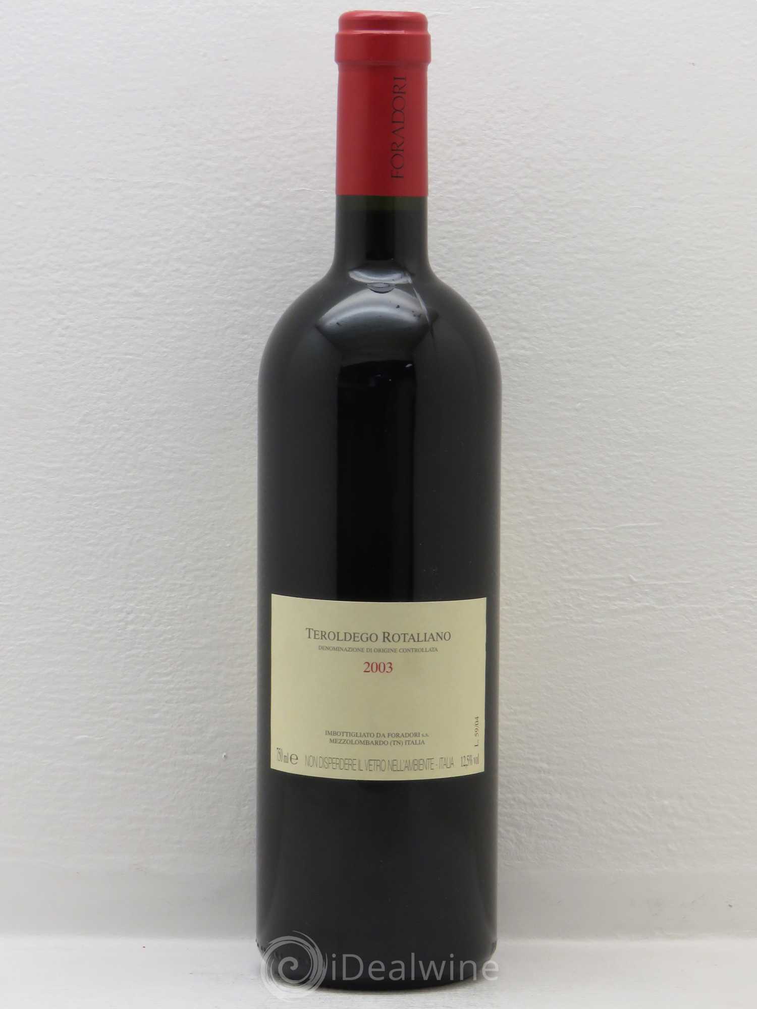 Italie Teroldego Rotaliano DOC Foradori 2003 - Lot de 1 bouteille - 1