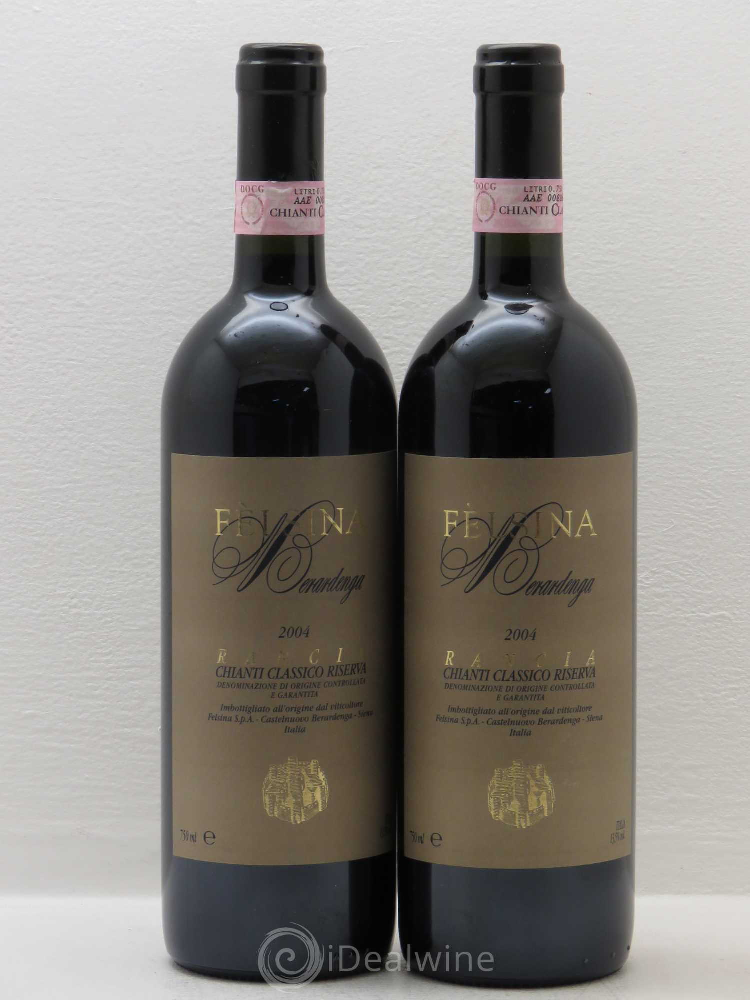 Chianti Classico DOCG Riserva Docg Fattoria Di Felsina Chianti Rancia 2004 - Lot de 2 bouteilles - 0