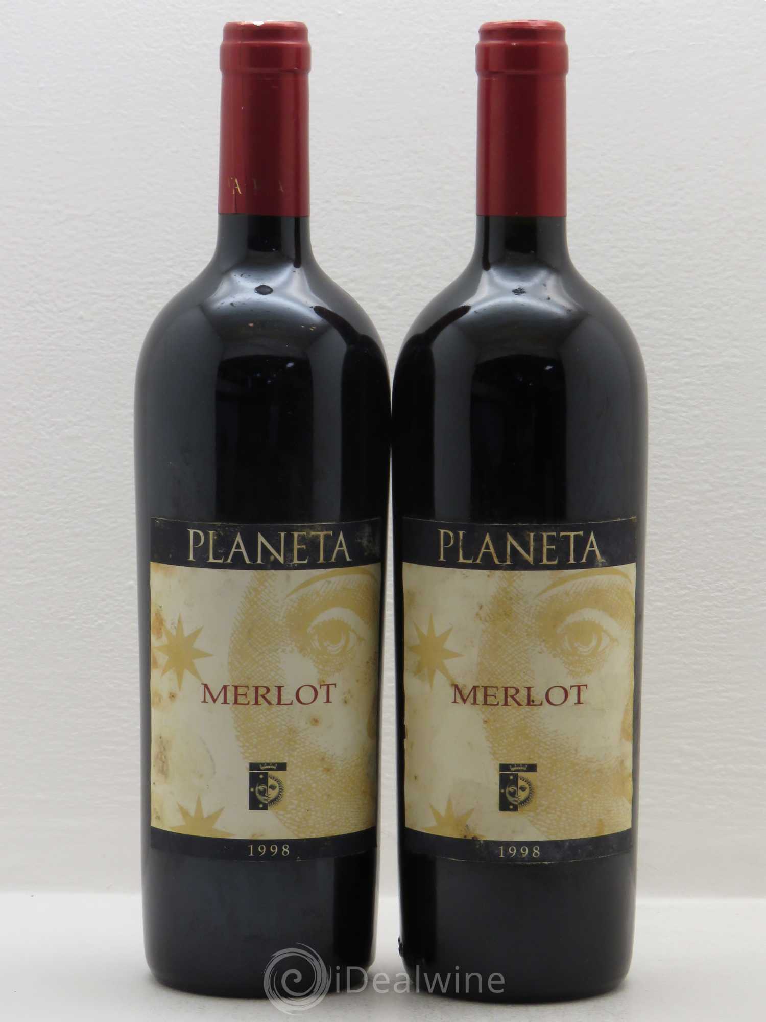 Italie Sicilia Igt Planeta Merlot 1998 - Posten von 2 Flaschen - 0
