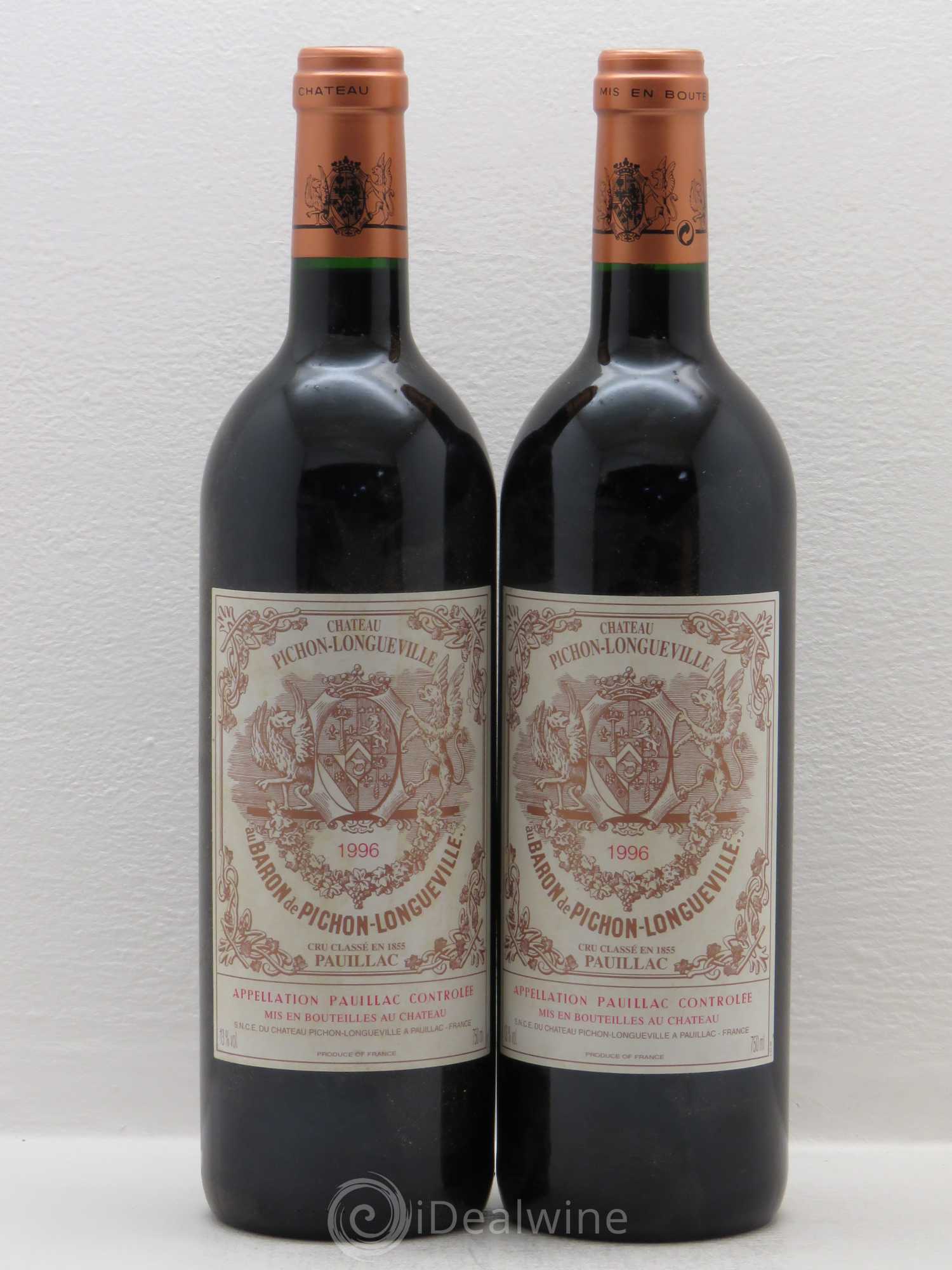 Pichon Longueville Baron 2ème Grand Cru Classé 1996 - Lot de 2 bouteilles - 0