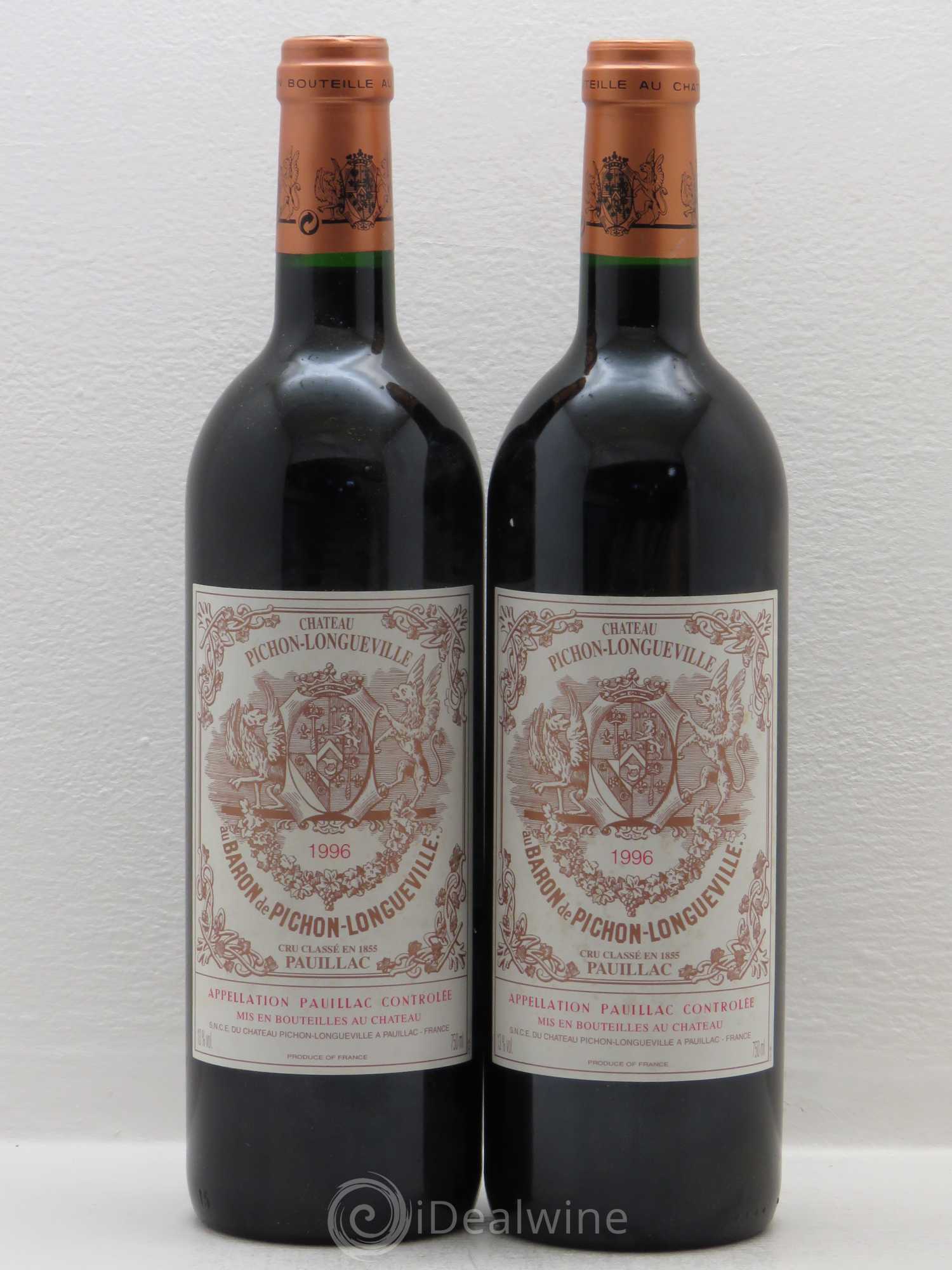 Pichon Longueville Baron 2ème Grand Cru Classé 1996 - Lot de 2 bouteilles - 0