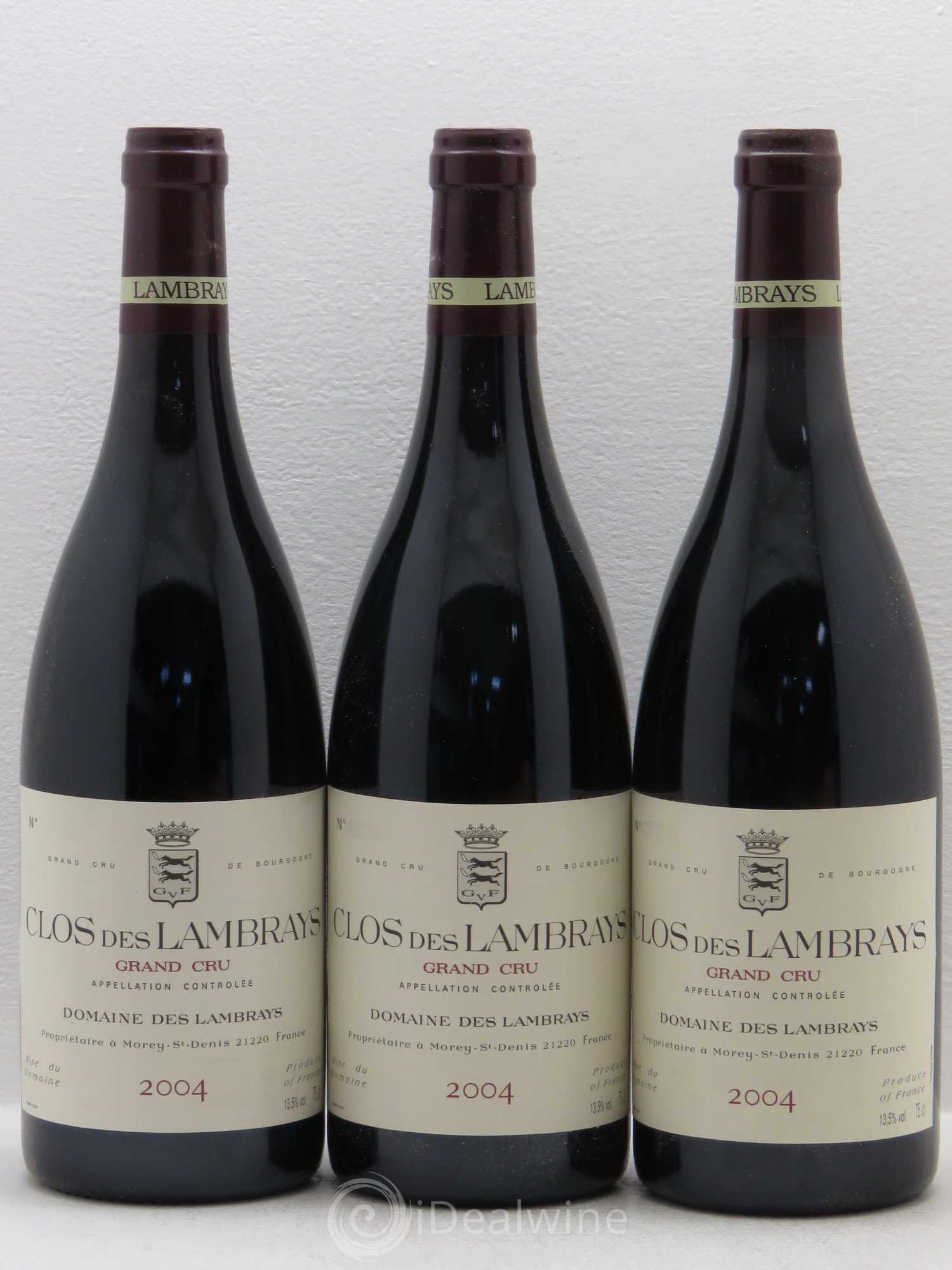 Clos des Lambrays Grand Cru Domaine des Lambrays 2004 - Lot de 3 bouteilles - 0