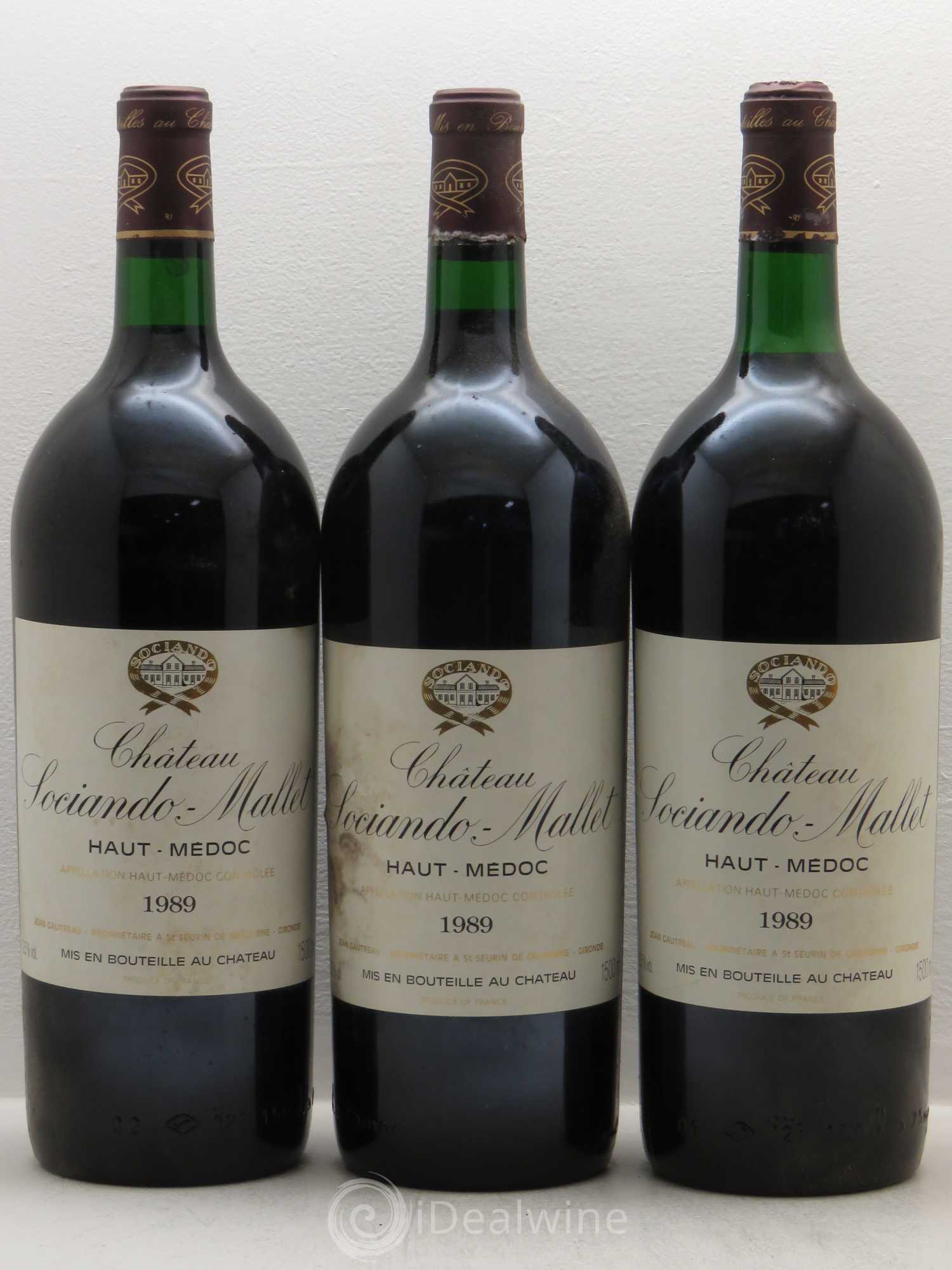 Château Sociando Mallet 1989 - Lot de 3 magnums - 0