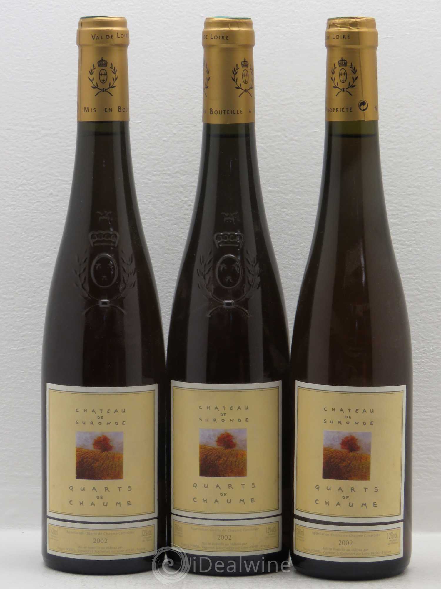 Quarts de Chaume Château de Suronde 2002 - Lotto di 3 bottiglie - 0