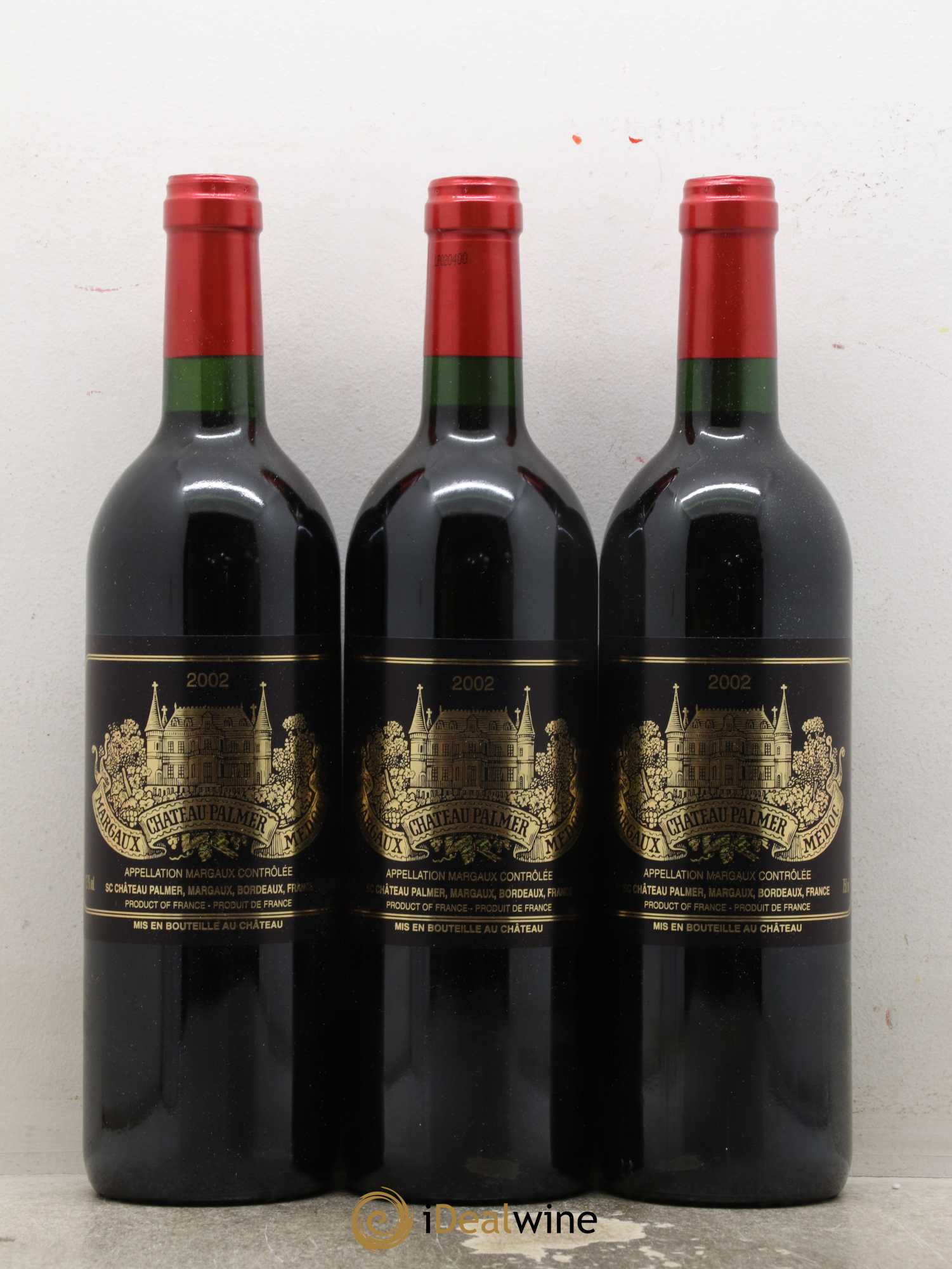 Château Palmer 3ème Grand Cru Classé 2002 - Lot de 3 bouteilles - 0
