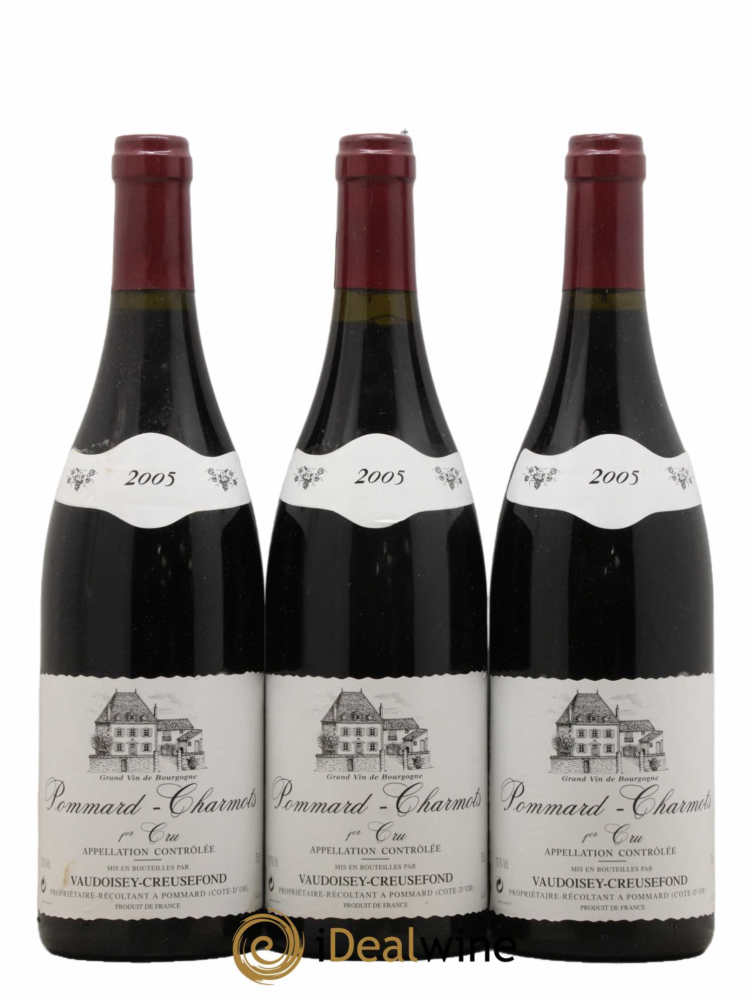 Pommard 1er Cru Charmots Domaine Vaudoisey Creusefond 2005 - Lot de 3 bouteilles - 0