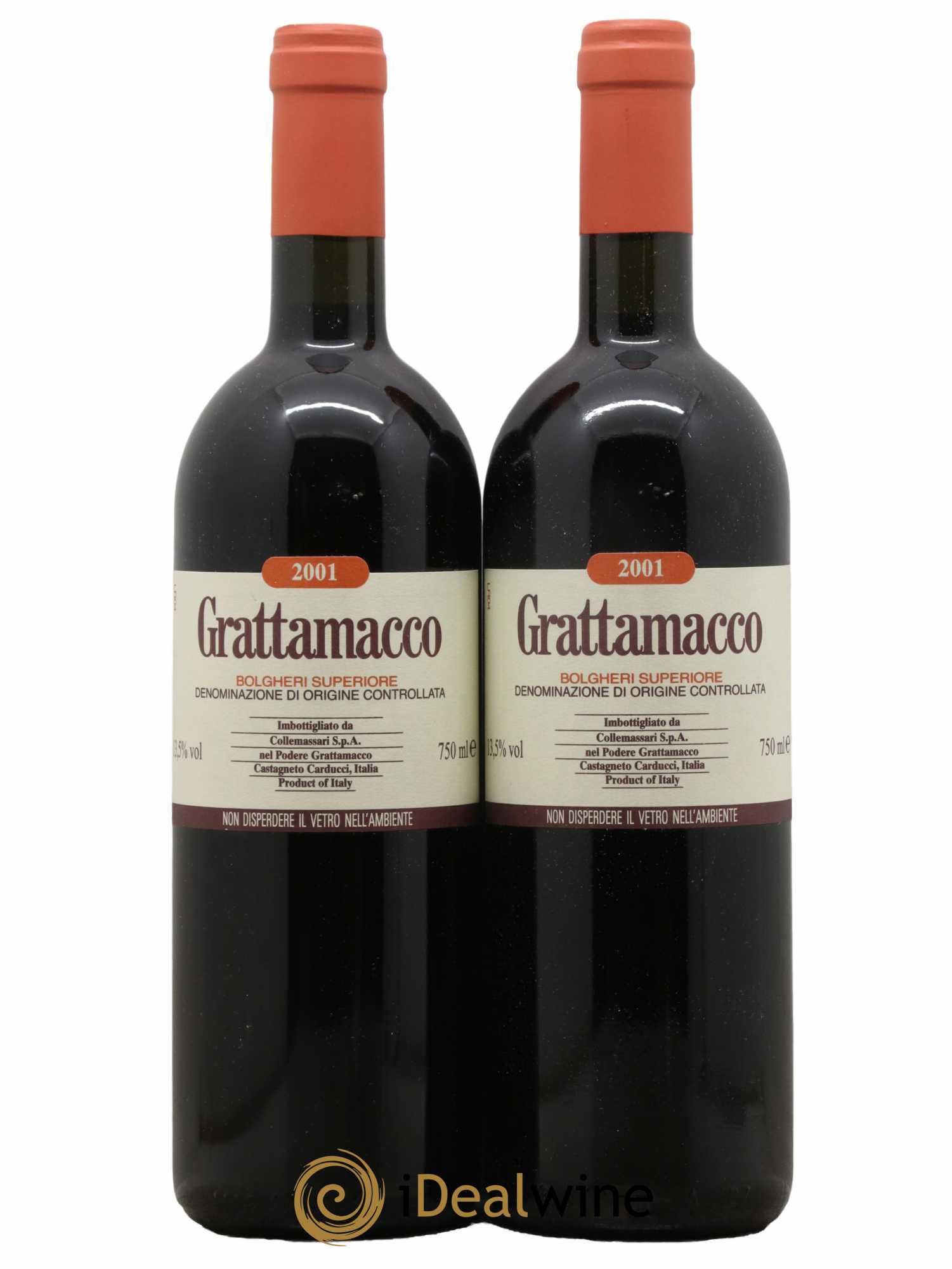 Bolgheri Grattamacco DOC 2001 - Lot de 2 bouteilles - 0