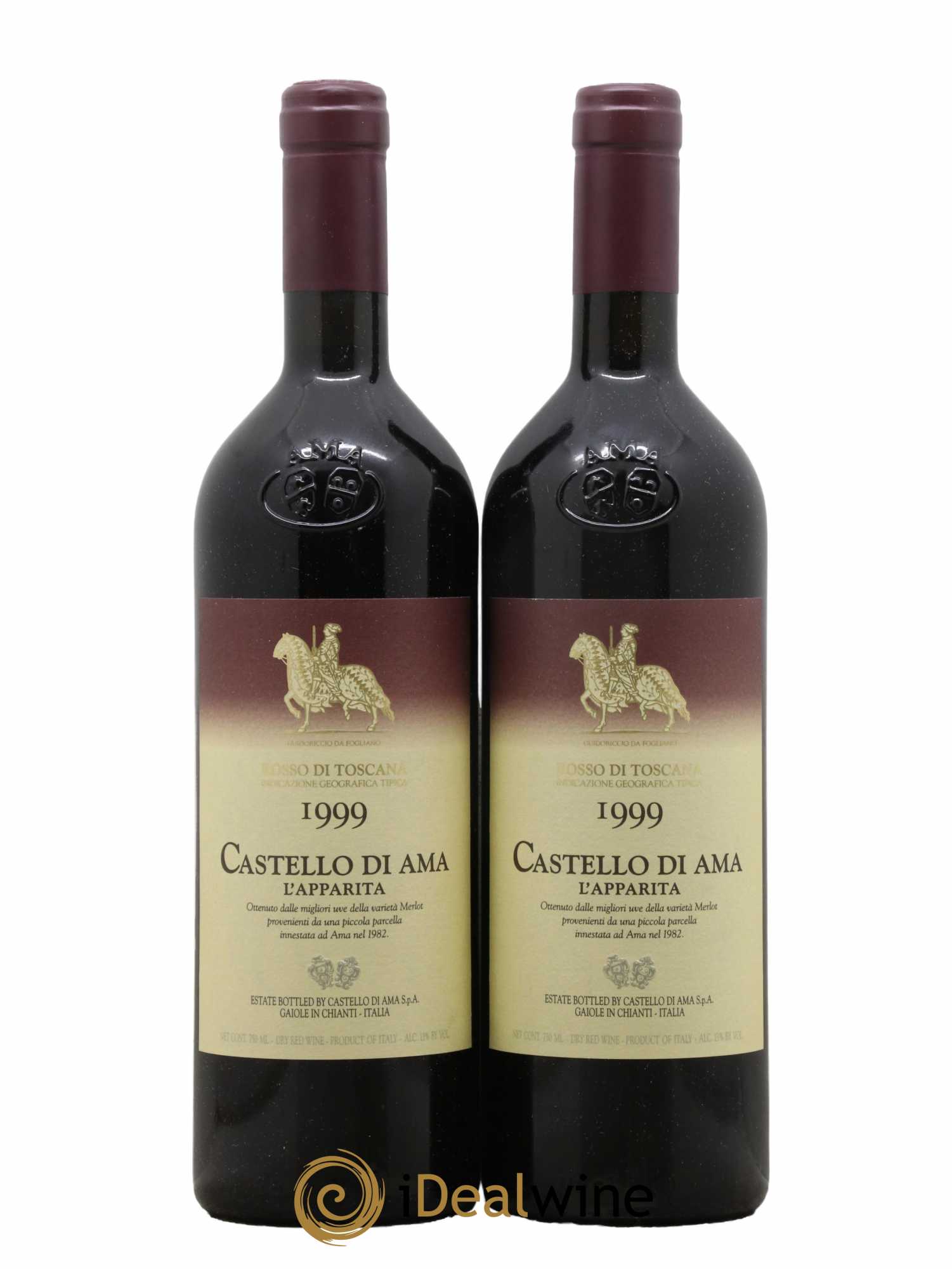 Toscana IGT Castello di Ama L'Apparita 1999 - Lot de 2 bouteilles - 0