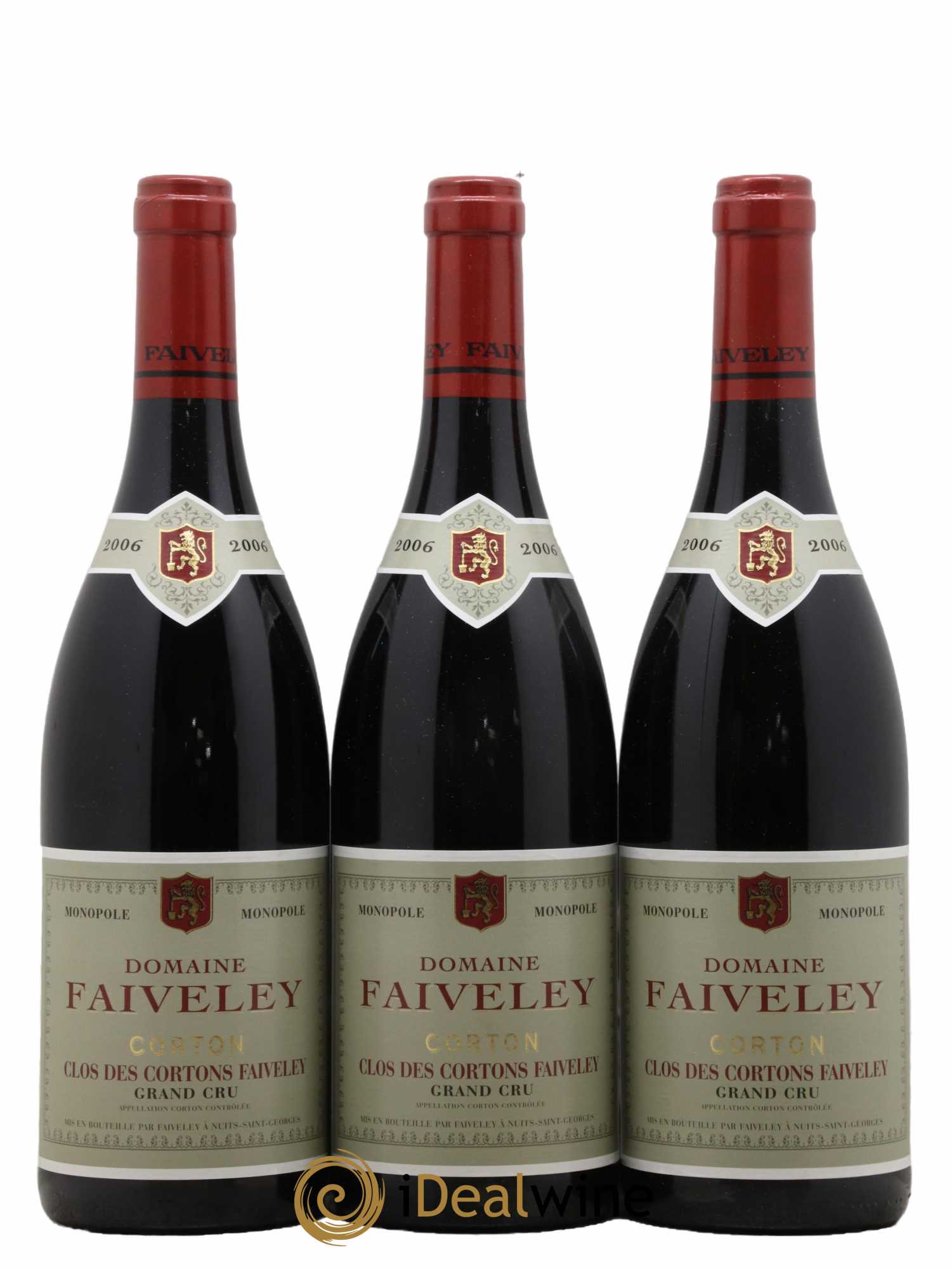 Corton Grand Cru Clos des Cortons Faiveley 2006 - Lot de 3 bouteilles - 0