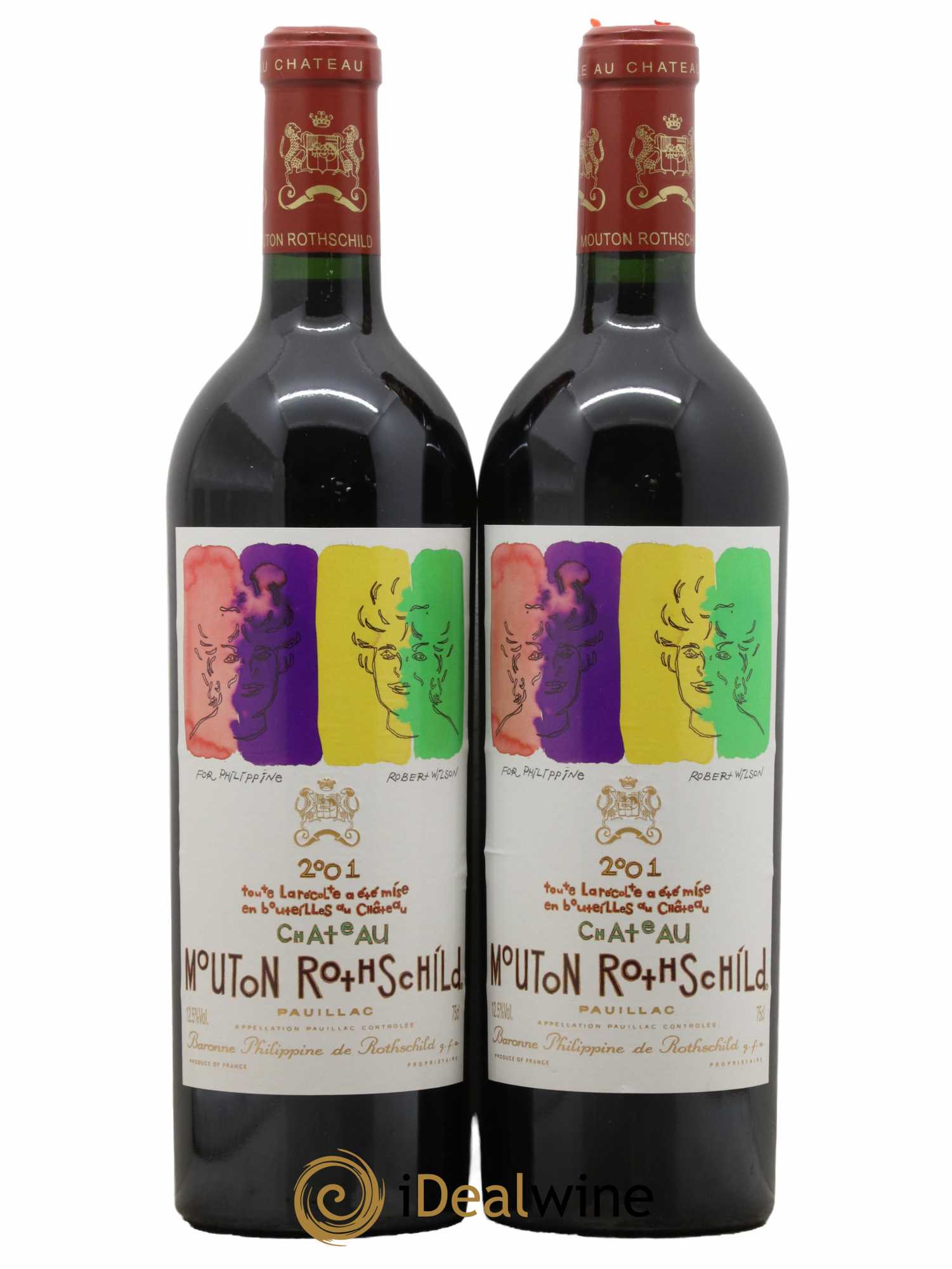 Château Mouton Rothschild 1er Grand Cru Classé 2001 - Lot de 2 bouteilles - 0