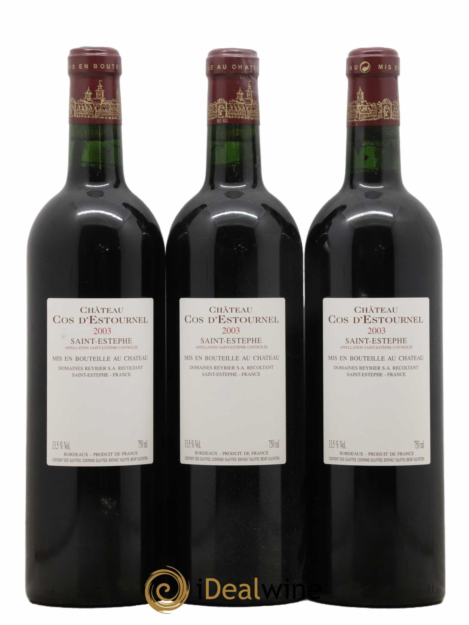 Cos d'Estournel 2ème Grand Cru Classé 2003 - Lot de 3 bouteilles - 1