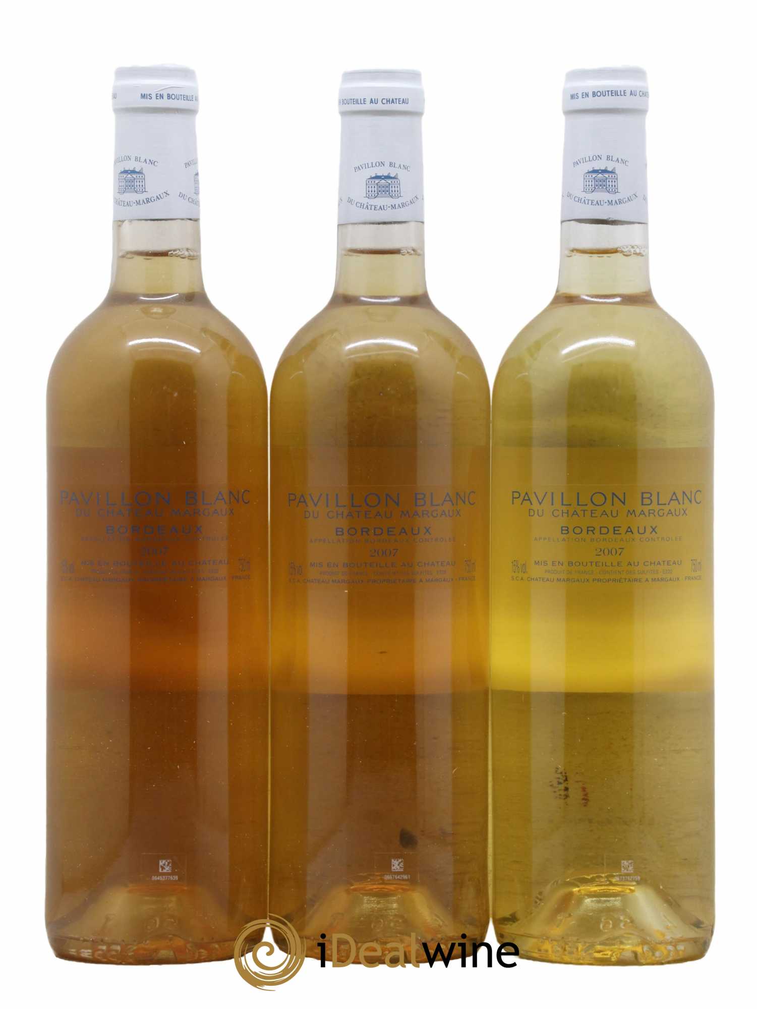 Pavillon Blanc du Château Margaux 2007 - Lot of 3 bottles - 1