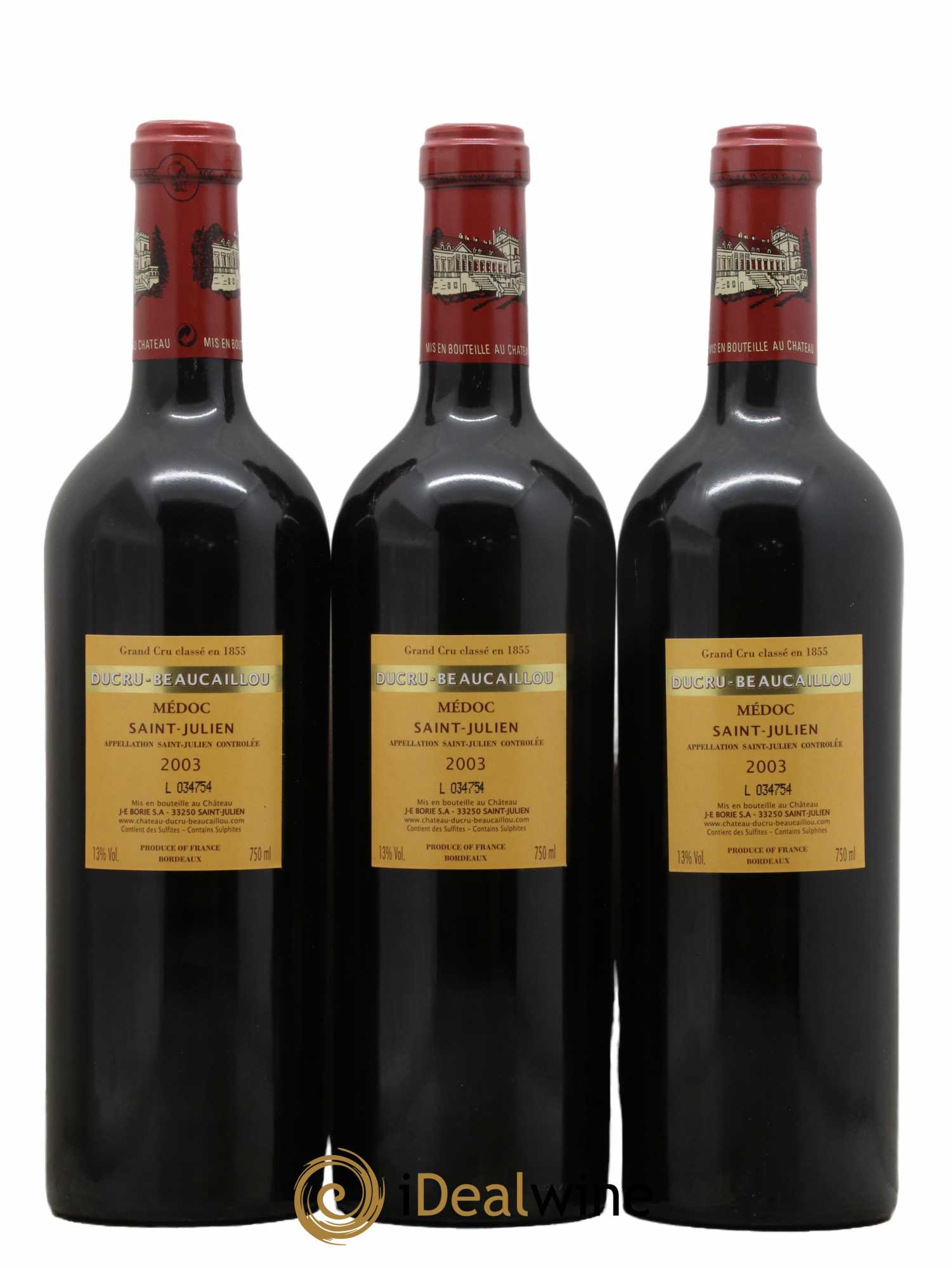 Château Ducru Beaucaillou 2ème Grand Cru Classé 2003 - Posten von 3 Flaschen - 1