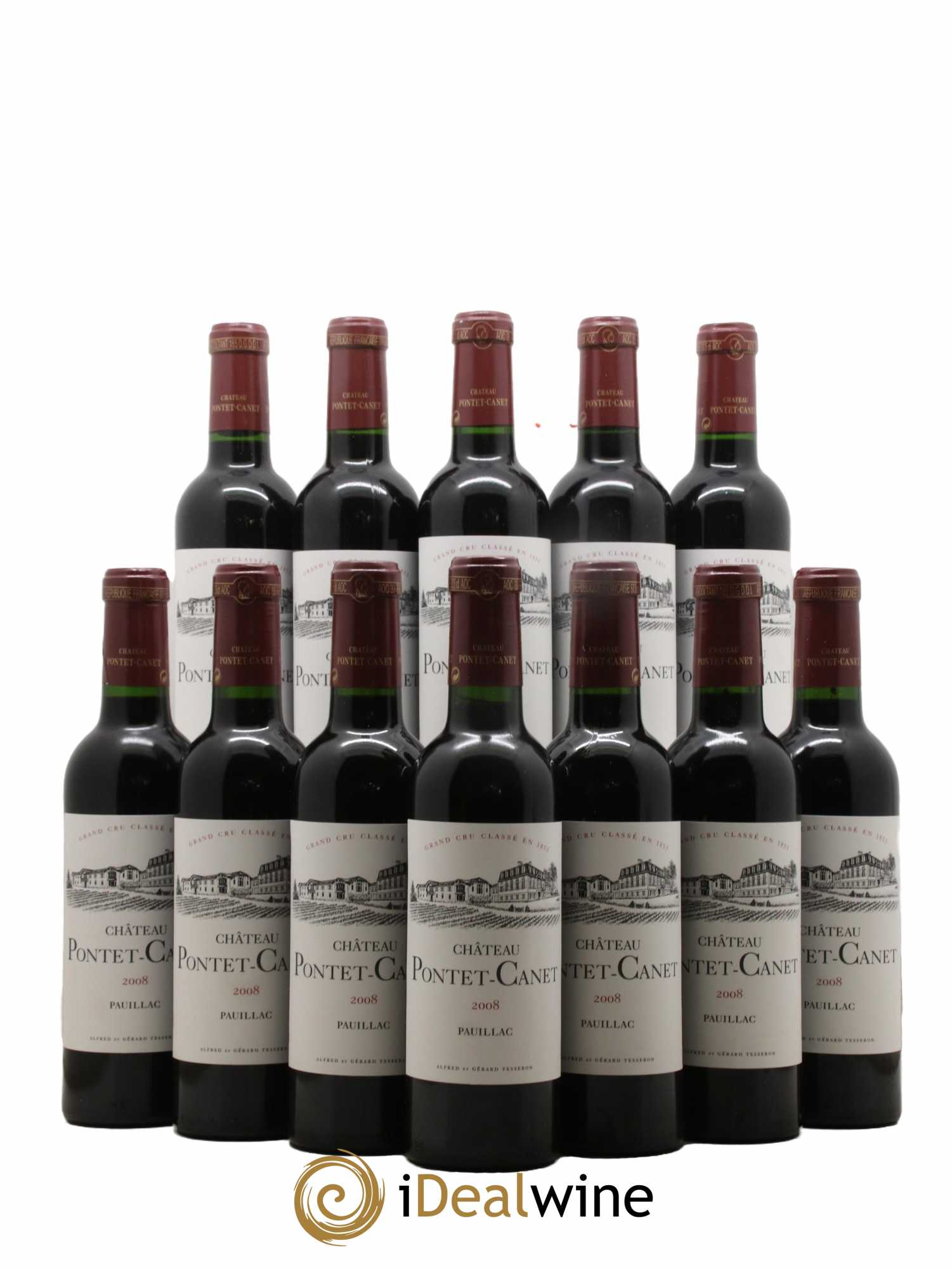 Château Pontet Canet 5ème Grand Cru Classé 2008 - Lot de 12 demi bouteilles - 0