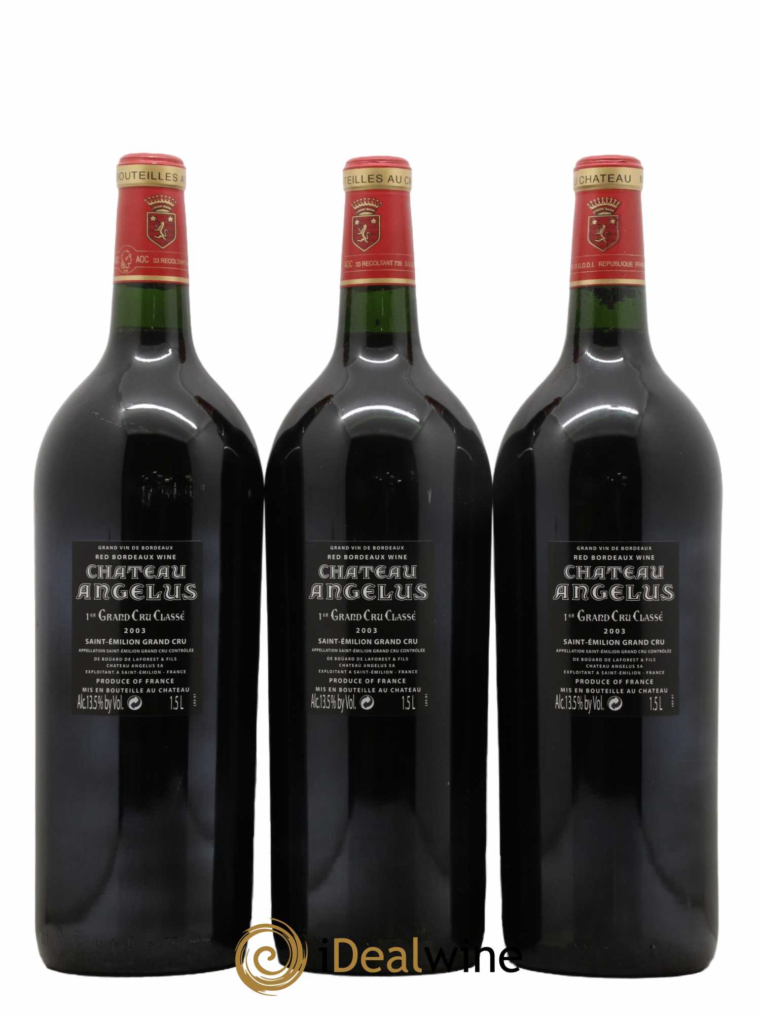 Château Angélus 1er Grand Cru Classé A 2003 - Lot de 3 magnums - 1