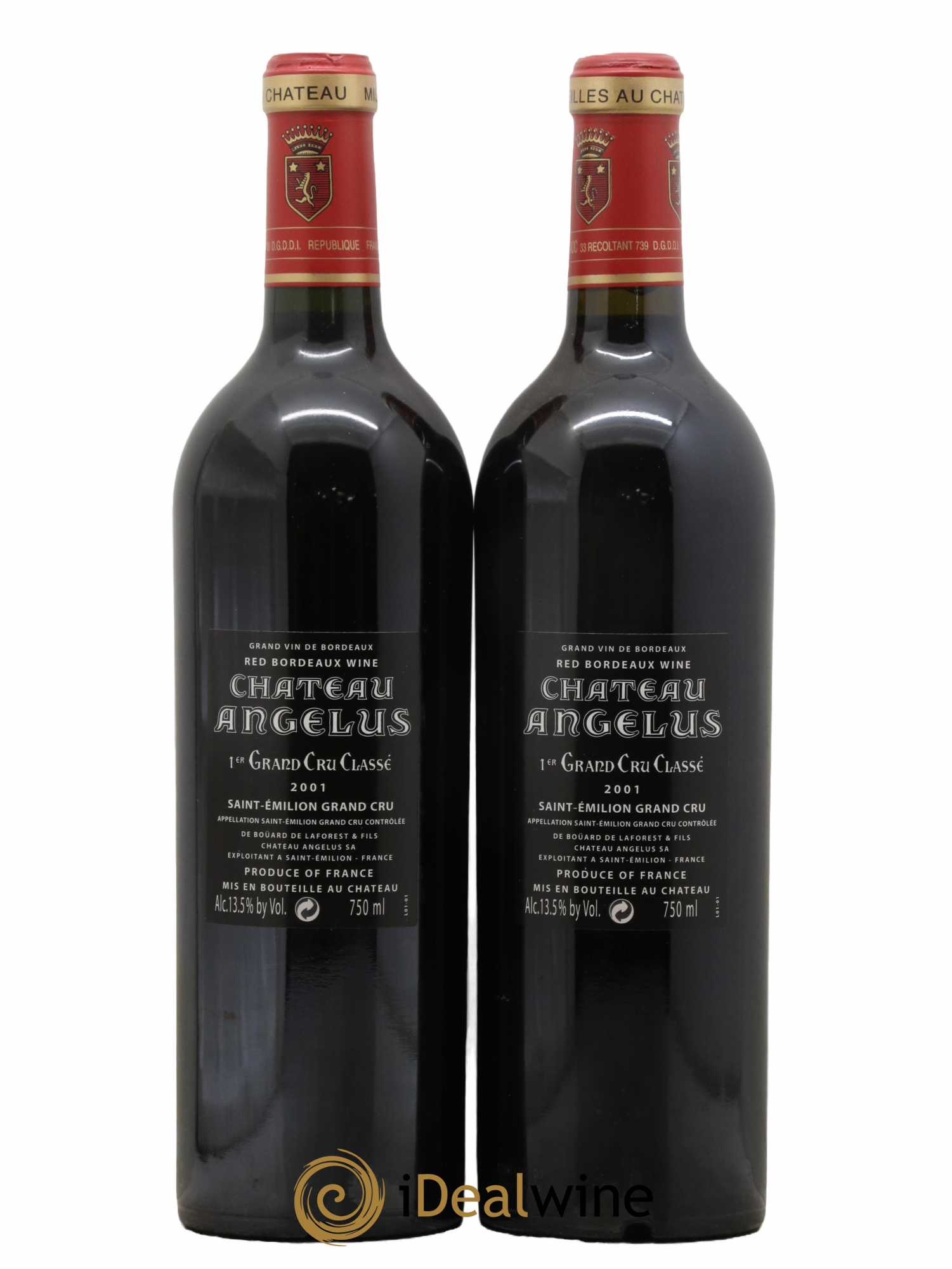 Château Angélus 1er Grand Cru Classé A 2001 - Lot de 2 bouteilles - 1