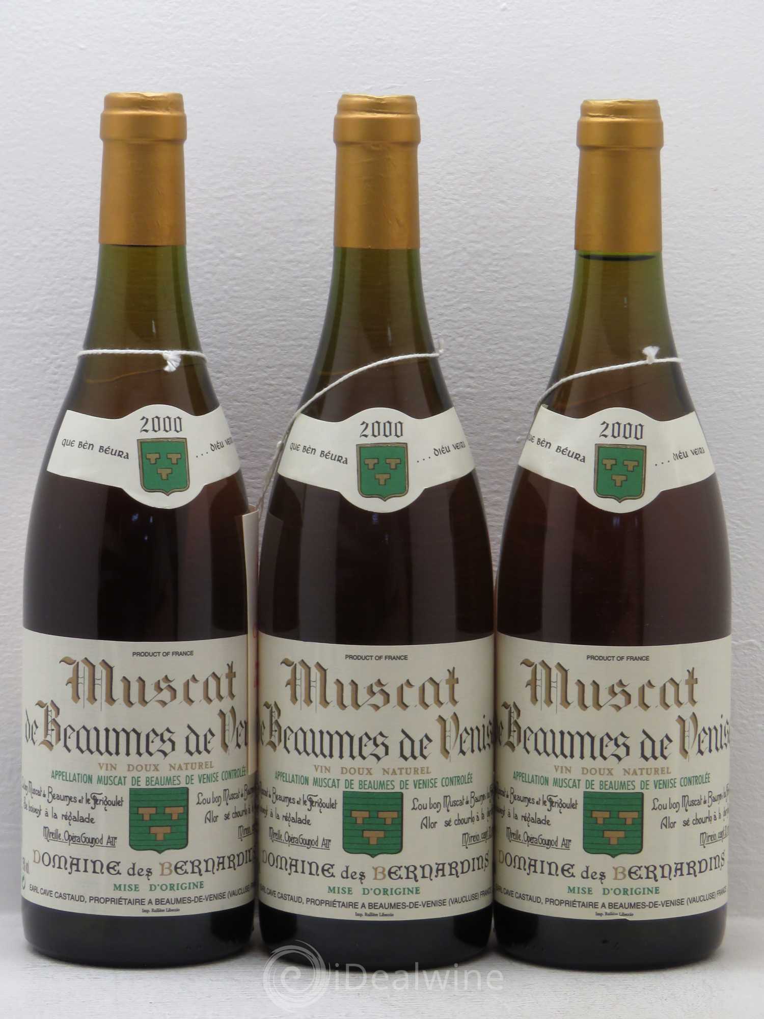 Muscat Beaume de Venise Domaine des Bernardins 2000 - Posten von 3 Flaschen - 0