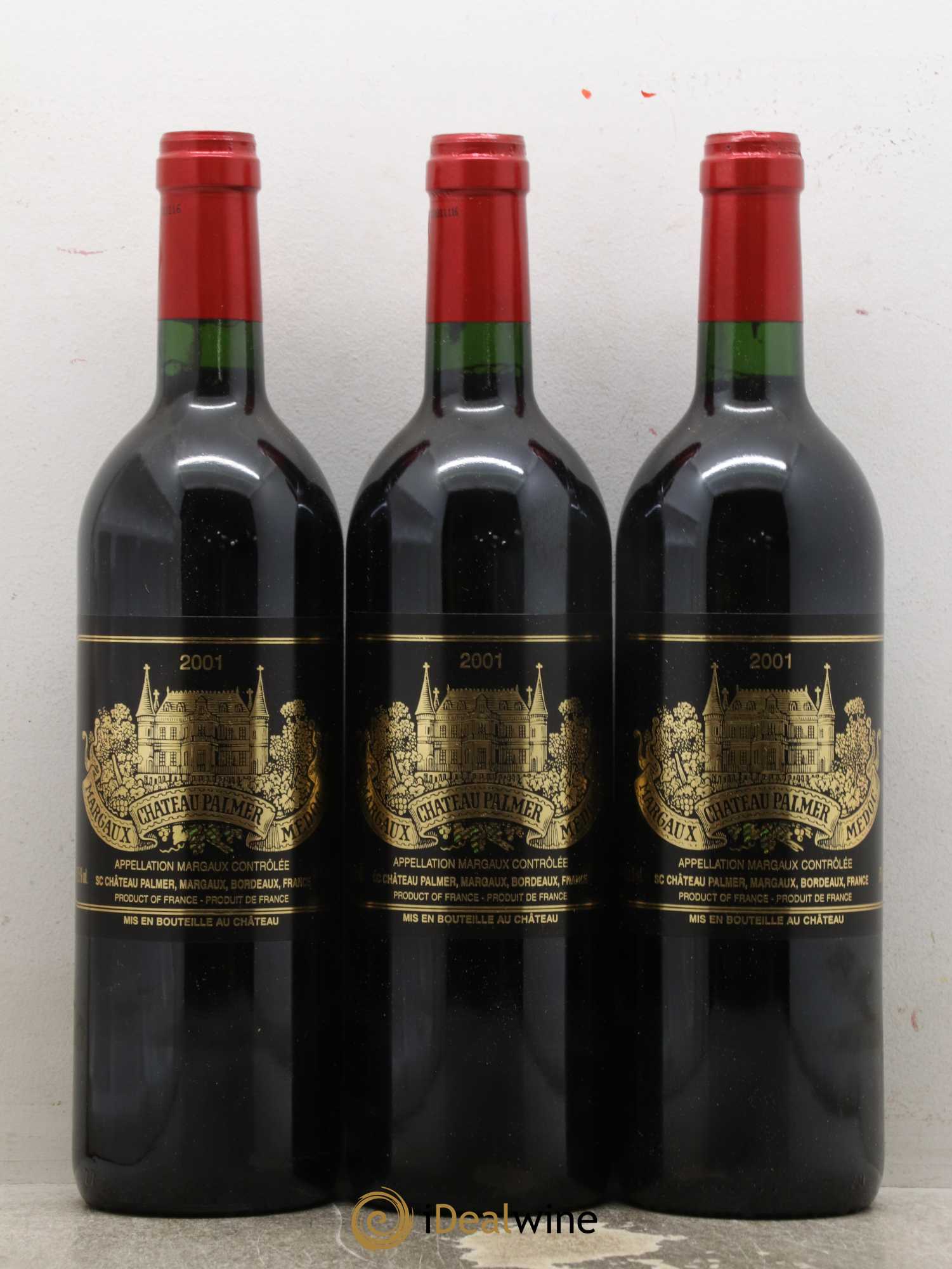 Château Palmer 3ème Grand Cru Classé 2001 - Lot de 3 bouteilles - 0