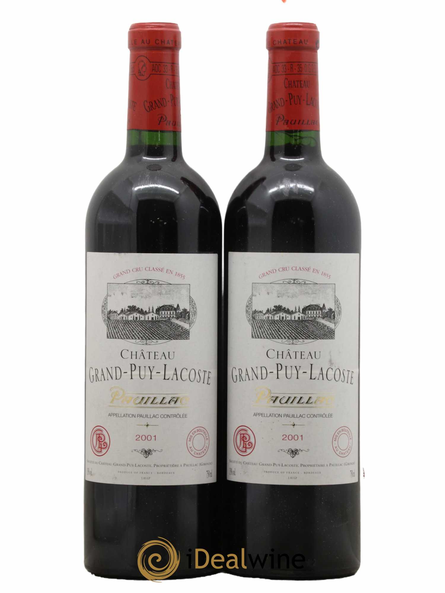 Château Grand Puy Lacoste 5ème Grand Cru Classé 2001 - Lot de 2 bouteilles - 0