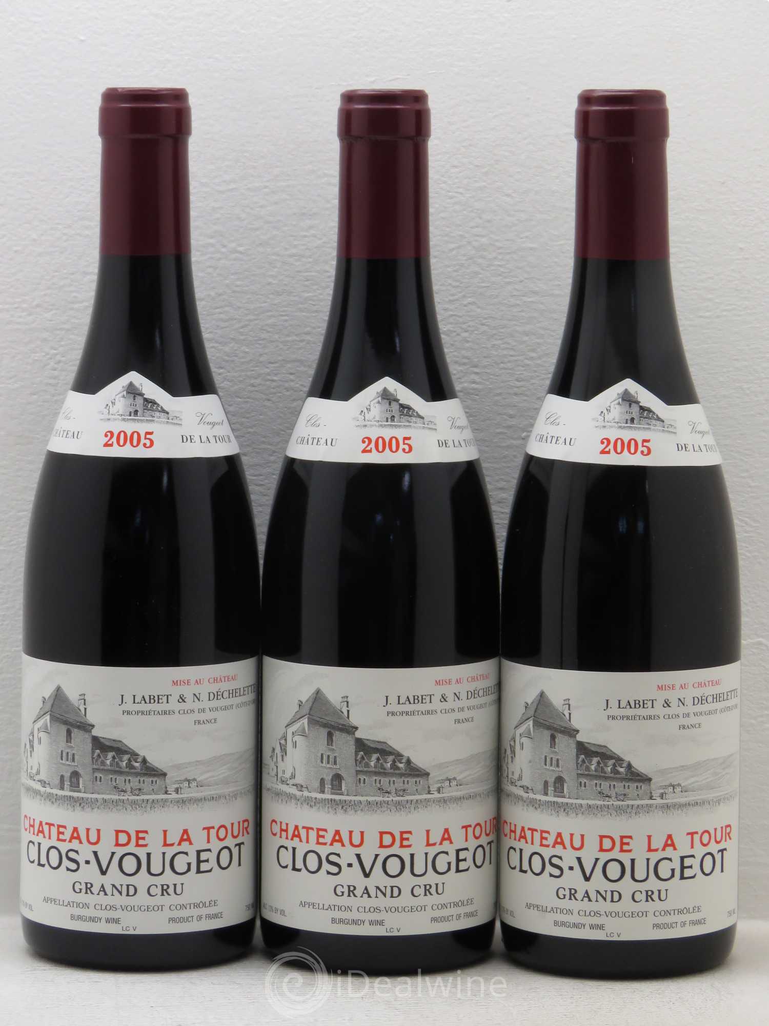 Clos de Vougeot Grand Cru Château de La Tour 2005 - Lot de 3 bouteilles - 0