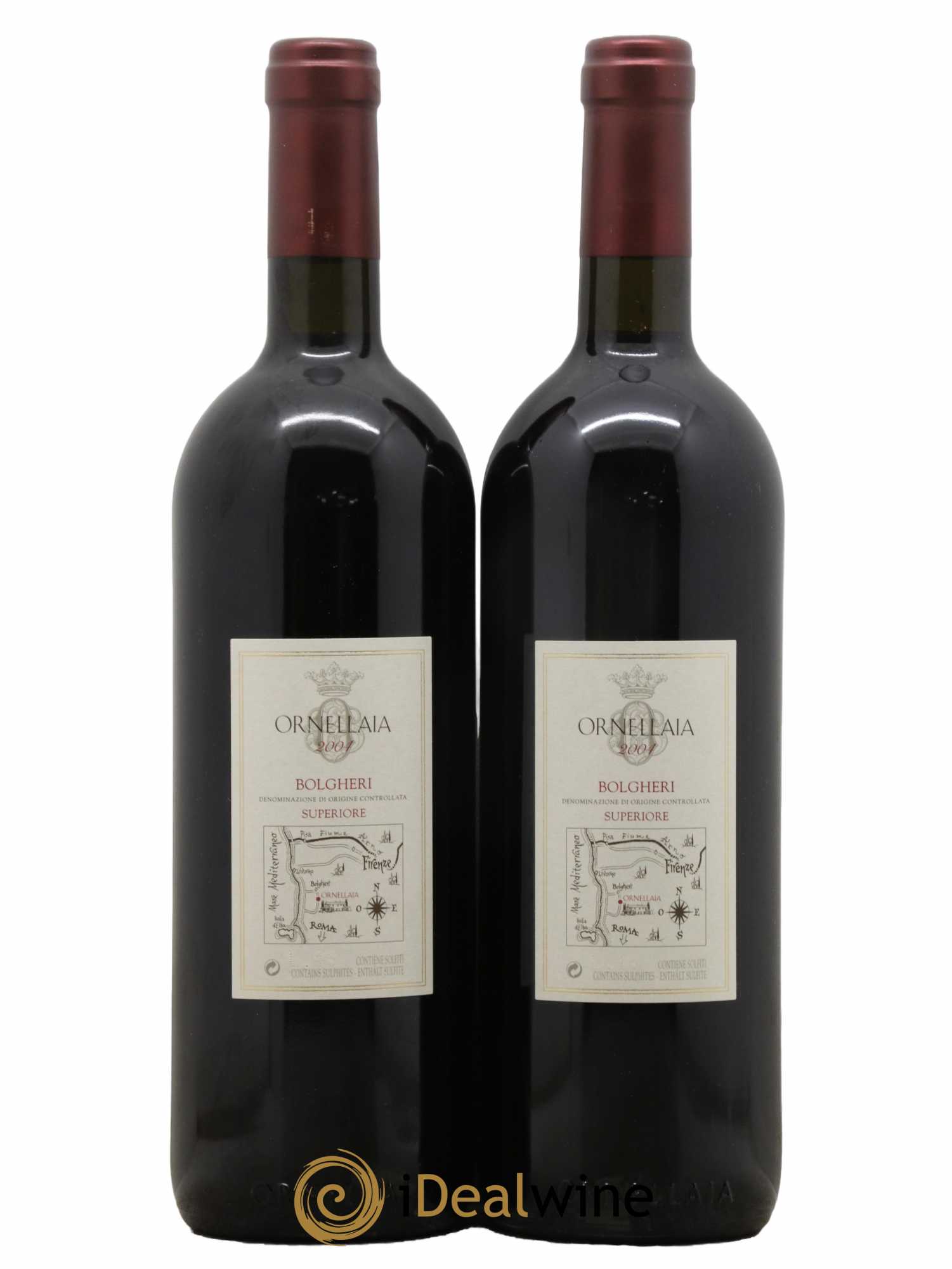 Bolgheri DOC Superiore Ornellaia Tenuta Dell'Ornellaia - Frescobaldi 2004 - Lot de 2 bouteilles - 1