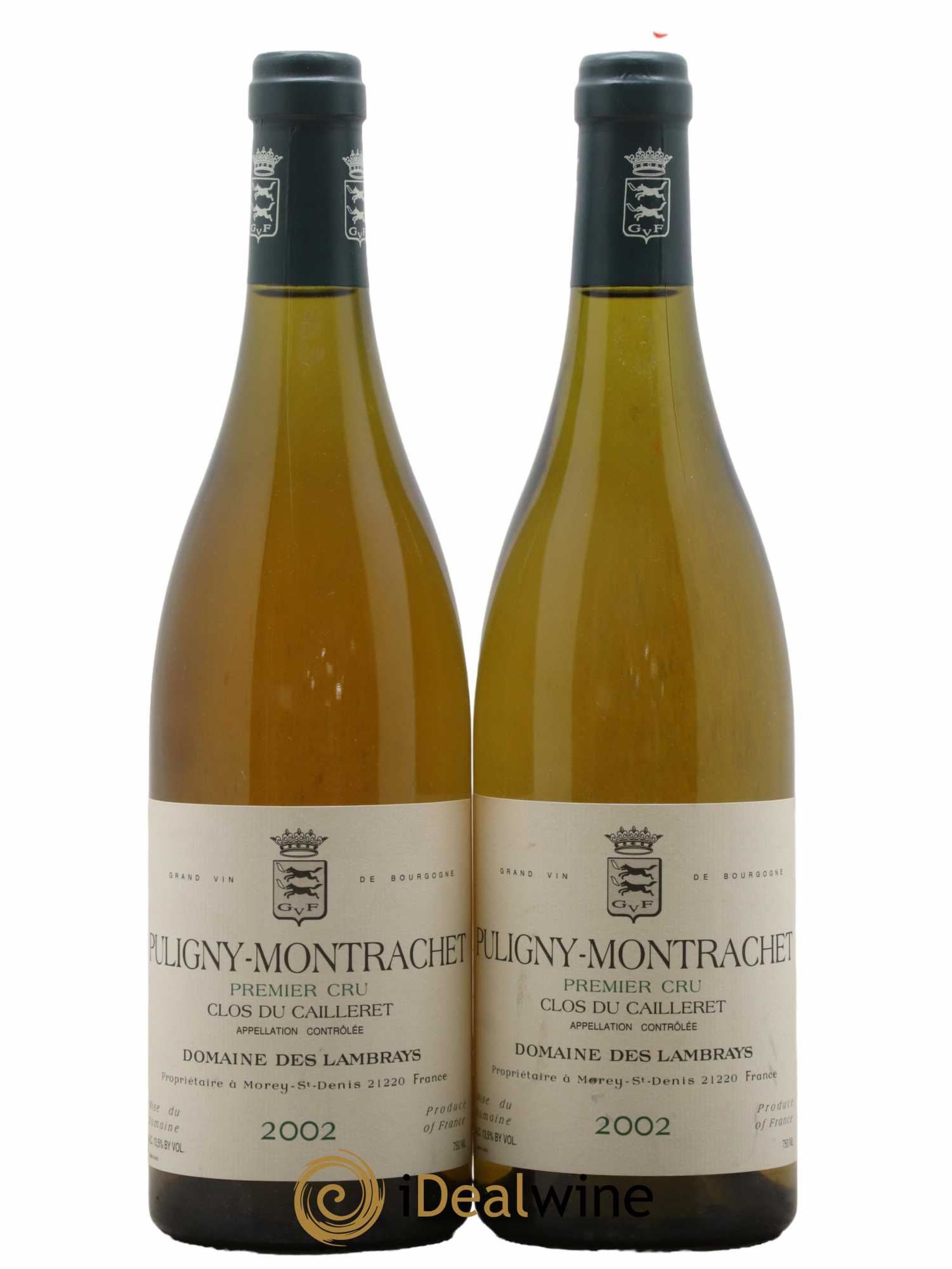 Puligny-Montrachet 1er Cru Clos du Cailleret Domaine des Lambrays 2002 - Lot de 2 bouteilles - 0