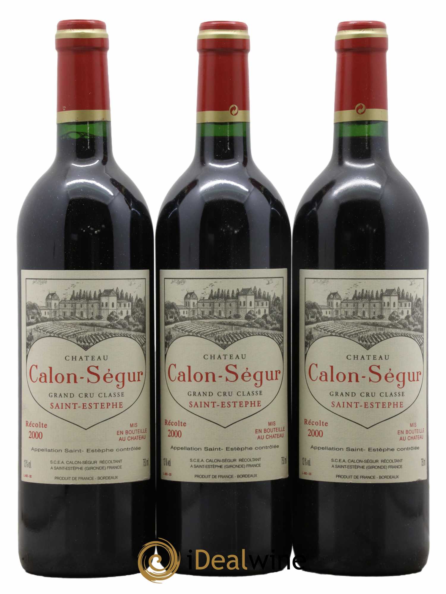 Château Calon Ségur 3ème Grand Cru Classé 2000 - Lot de 3 bouteilles - 0