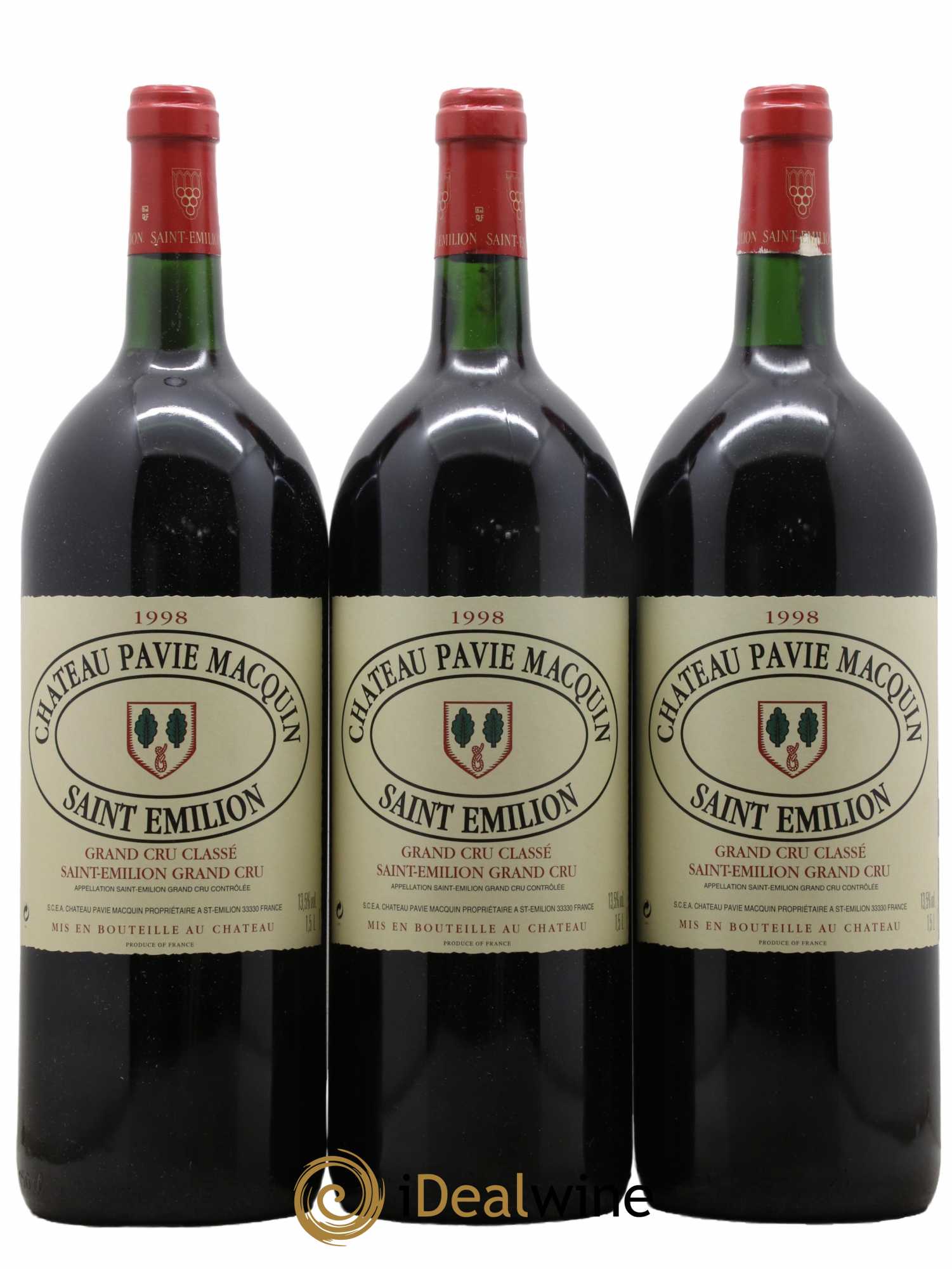 Château Pavie Macquin 1er Grand Cru Classé B 1998 - Lot de 3 magnums - 0