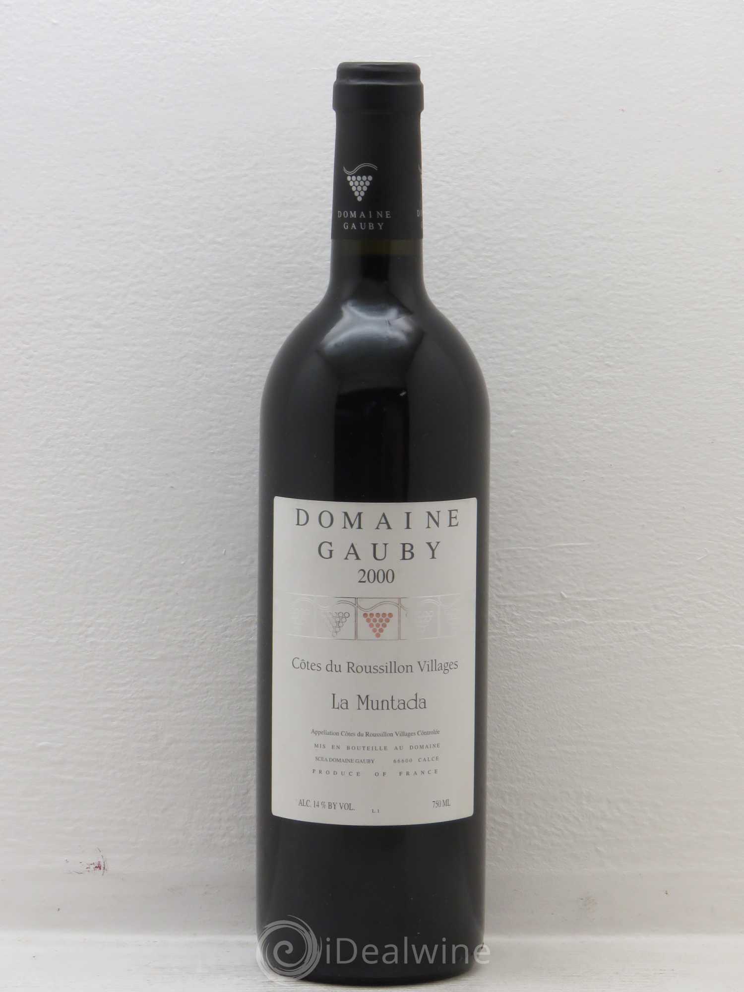 Côtes Catalanes (anciennement Côtes du Roussillon Villages) La Muntada Gauby (Domaine) Côtes du Roussillon Villages 2000 - Lot de 1 bouteille - 0