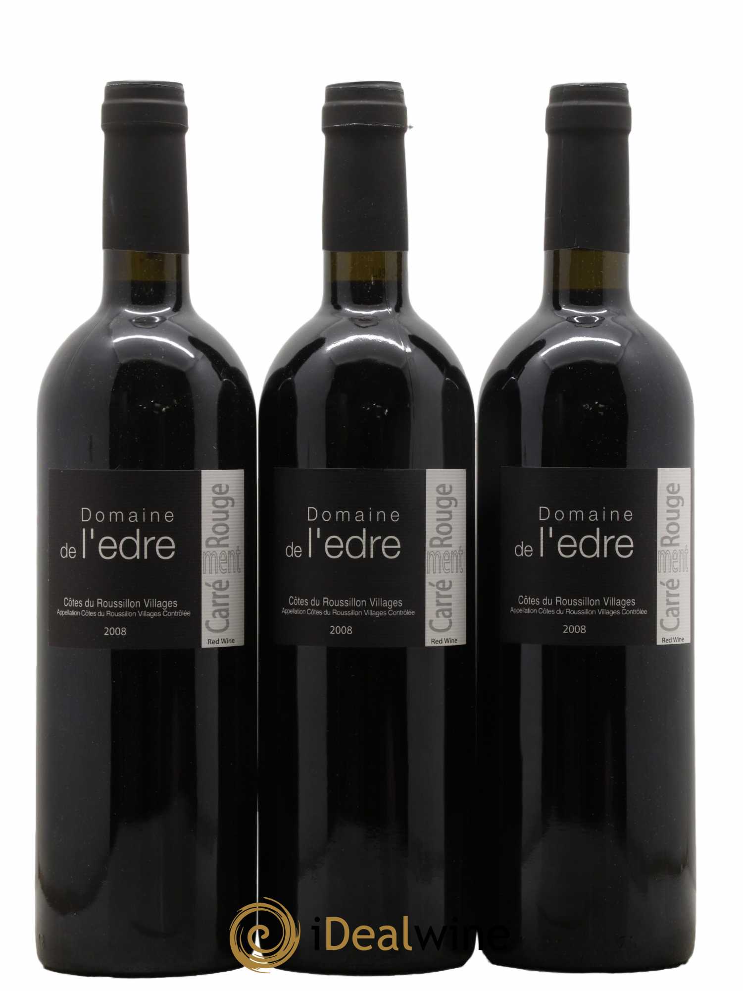 Côtes du Roussillon Villages Carrément Rouge Domaine de l'Edre 2008 - Lot de 3 bouteilles - 0