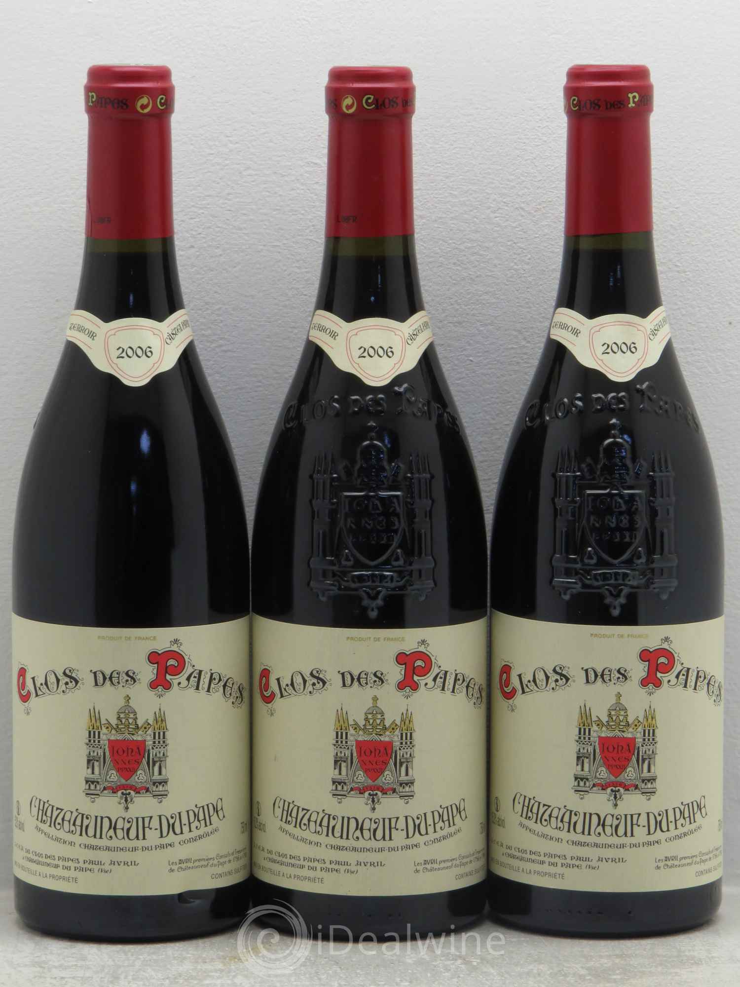 Châteauneuf-du-Pape Clos des Papes - Paul Avril 2006 - Lot de 3 bouteilles - 0
