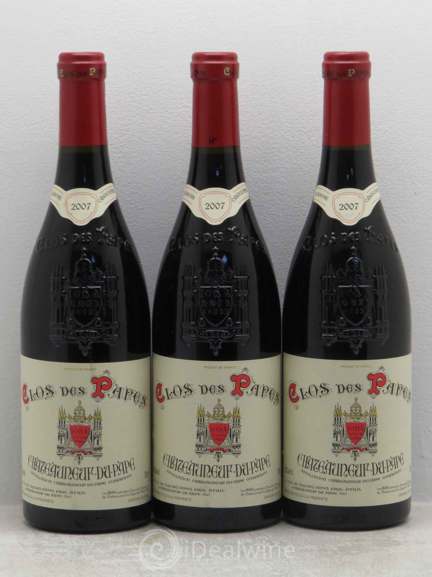 Châteauneuf-du-Pape Clos des Papes - Paul Avril 2007 - Lot de 3 bouteilles - 0