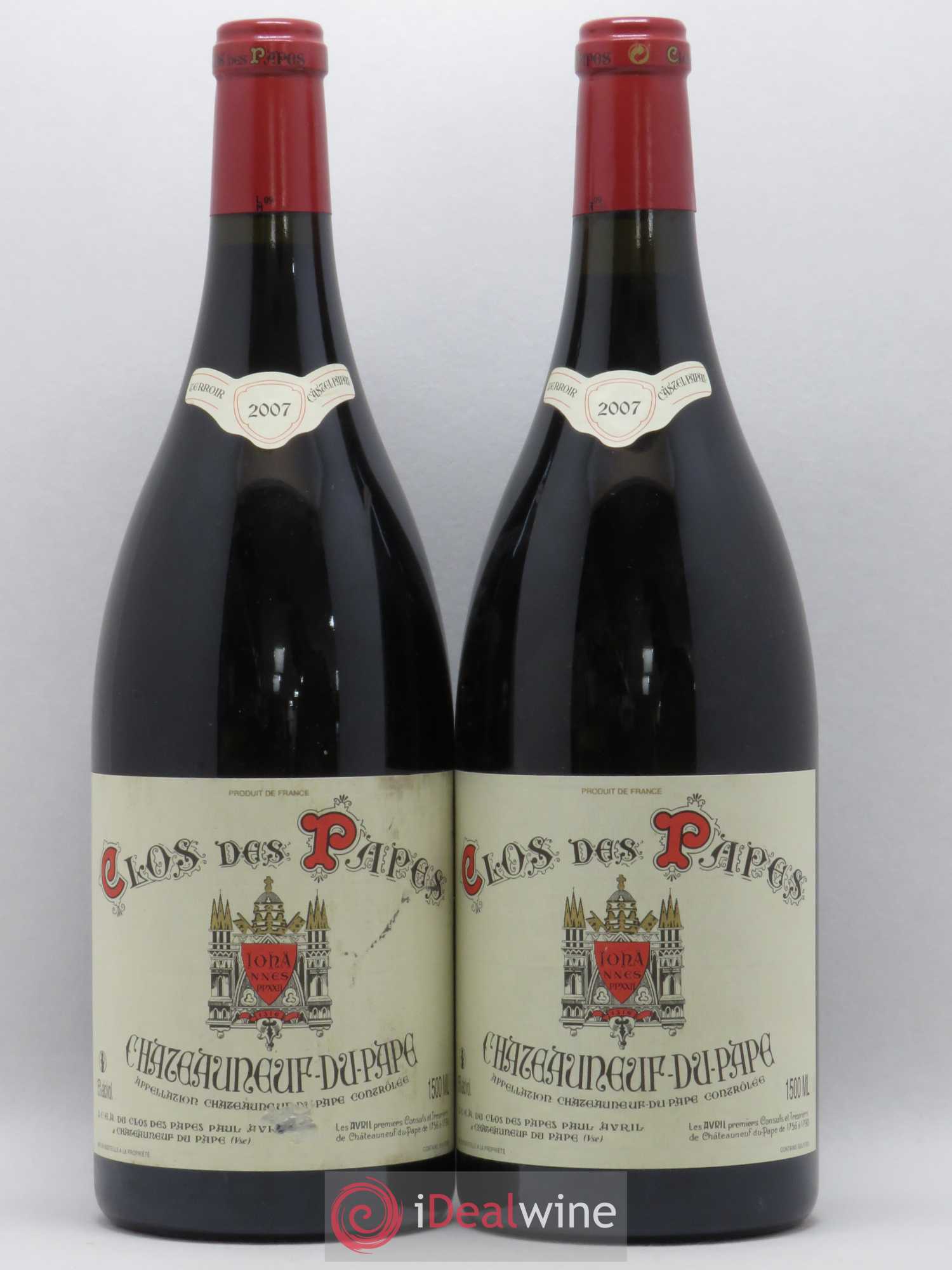Châteauneuf-du-Pape Clos des Papes - Paul Avril 2007 - Lot de 2 magnums - 0