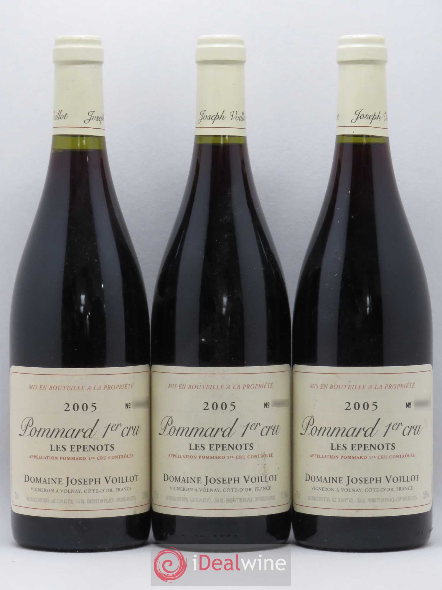 Pommard 1er Cru Les Epenots Joseph Voillot (Domaine) 2005 - Lot de 3 bouteilles - 0