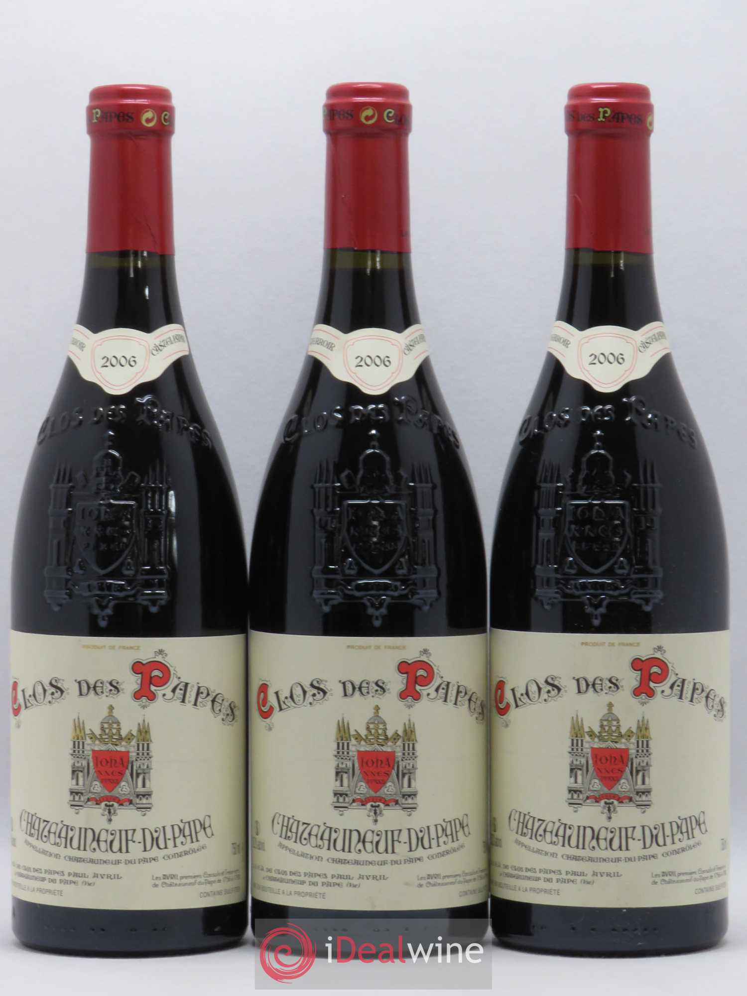 Châteauneuf-du-Pape Clos des Papes - Paul Avril 2006 - Lot de 3 bouteilles - 0