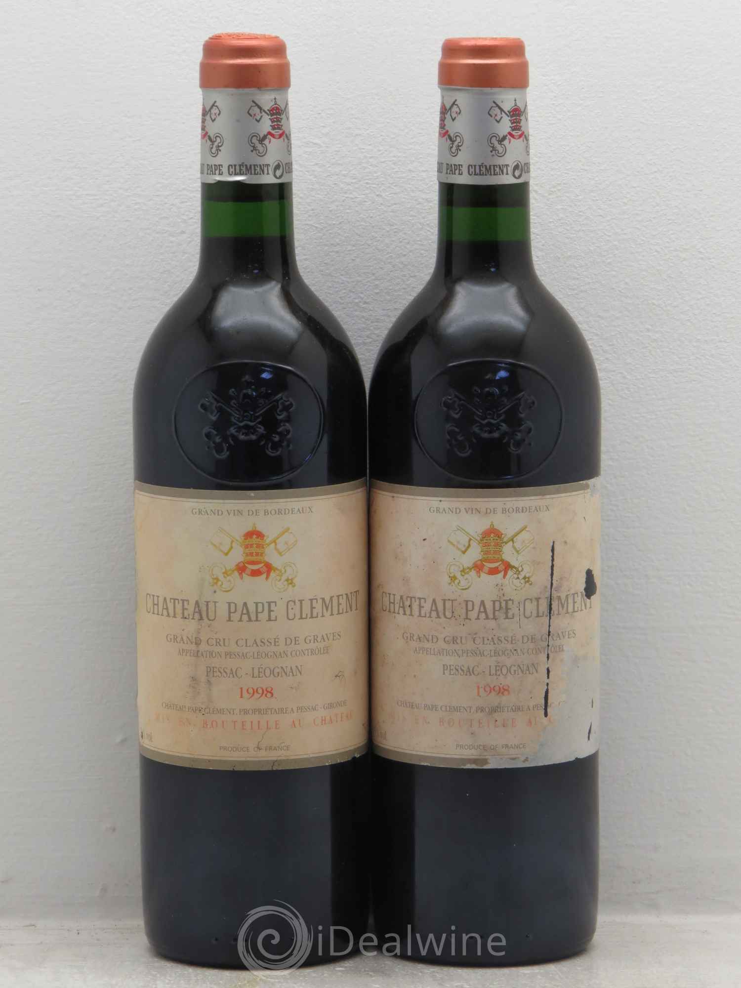 Château Pape Clément Cru Classé de Graves 1998 - Lot de 2 bouteilles - 0
