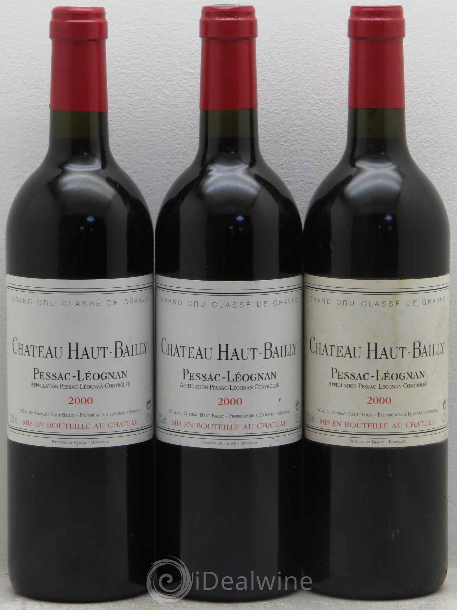 Château Haut-Bailly Cru Classé de Graves 2000 - Lot de 3 bouteilles - 0