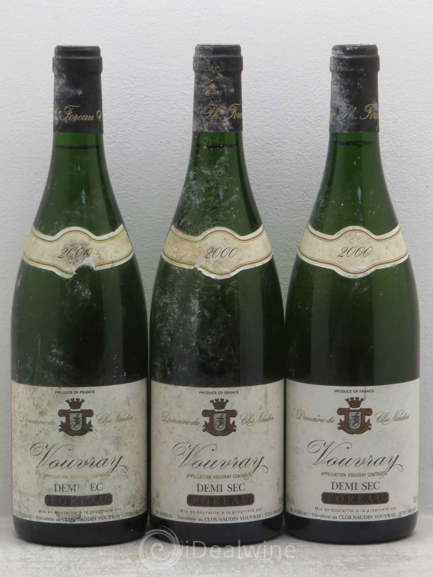 Vouvray Demi-Sec Clos Naudin - Philippe Foreau 2000 - Lot de 3 bouteilles - 0