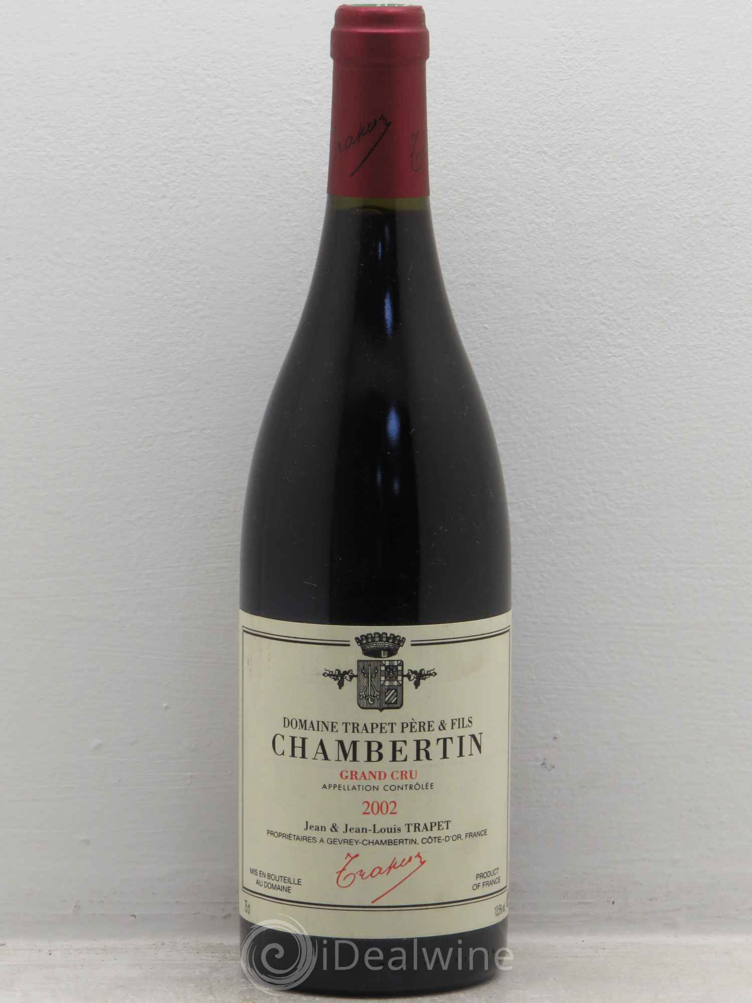 Chambertin Grand Cru Domaine Trapet 2002 - Lot de 1 bouteille - 0