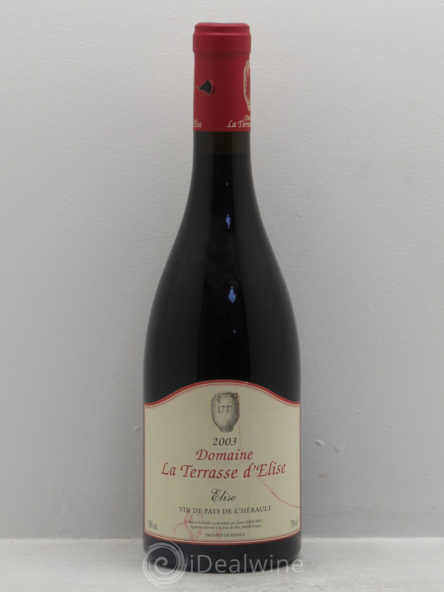 Coteaux du Languedoc Elise Terrasse d'Elise (Domaine de la) 2003 - Lot de 1 bouteille - 0