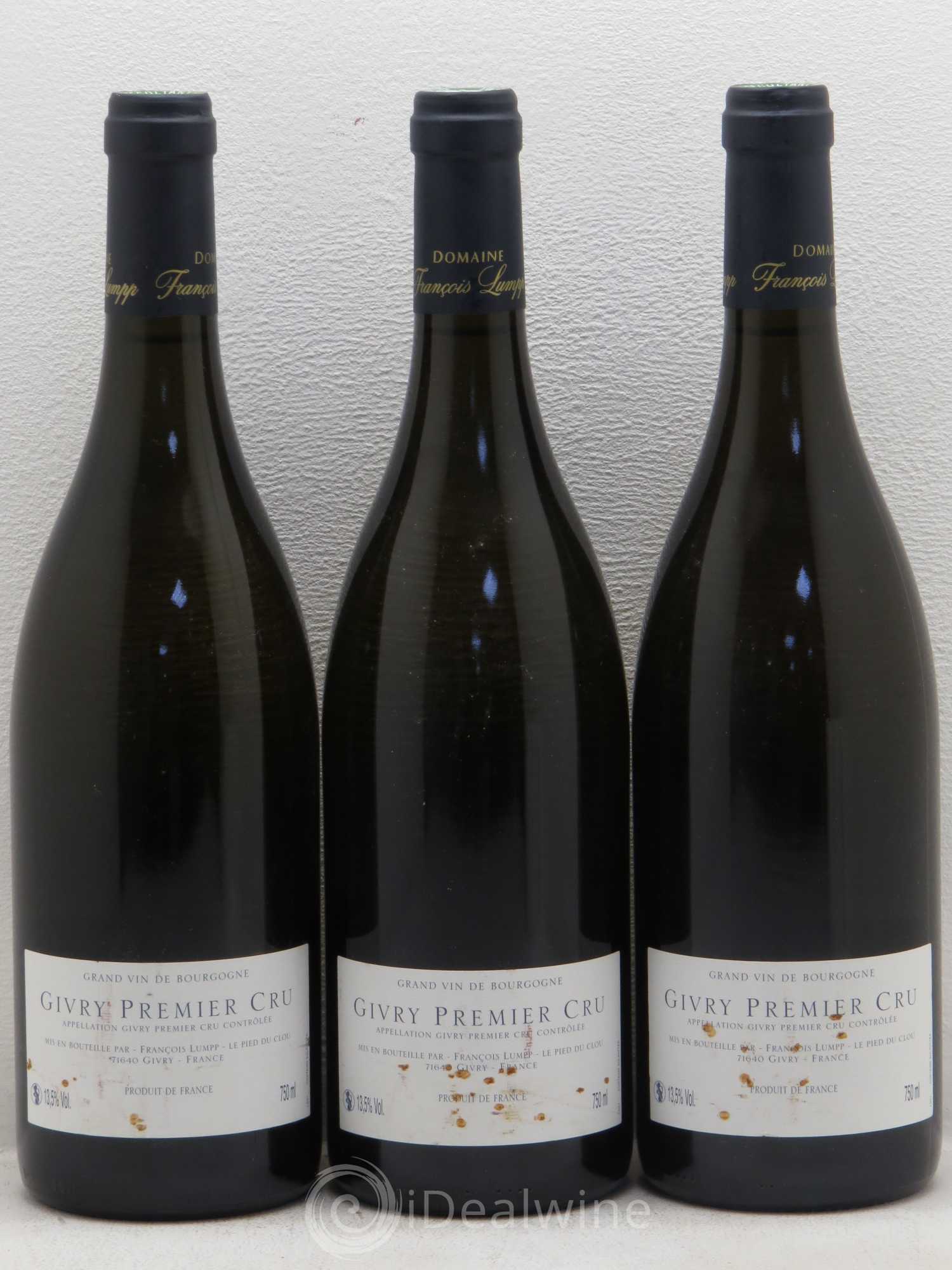Givry 1er Cru Crausot François Lumpp (Domaine) 2009 - Lot de 3 bouteilles - 1