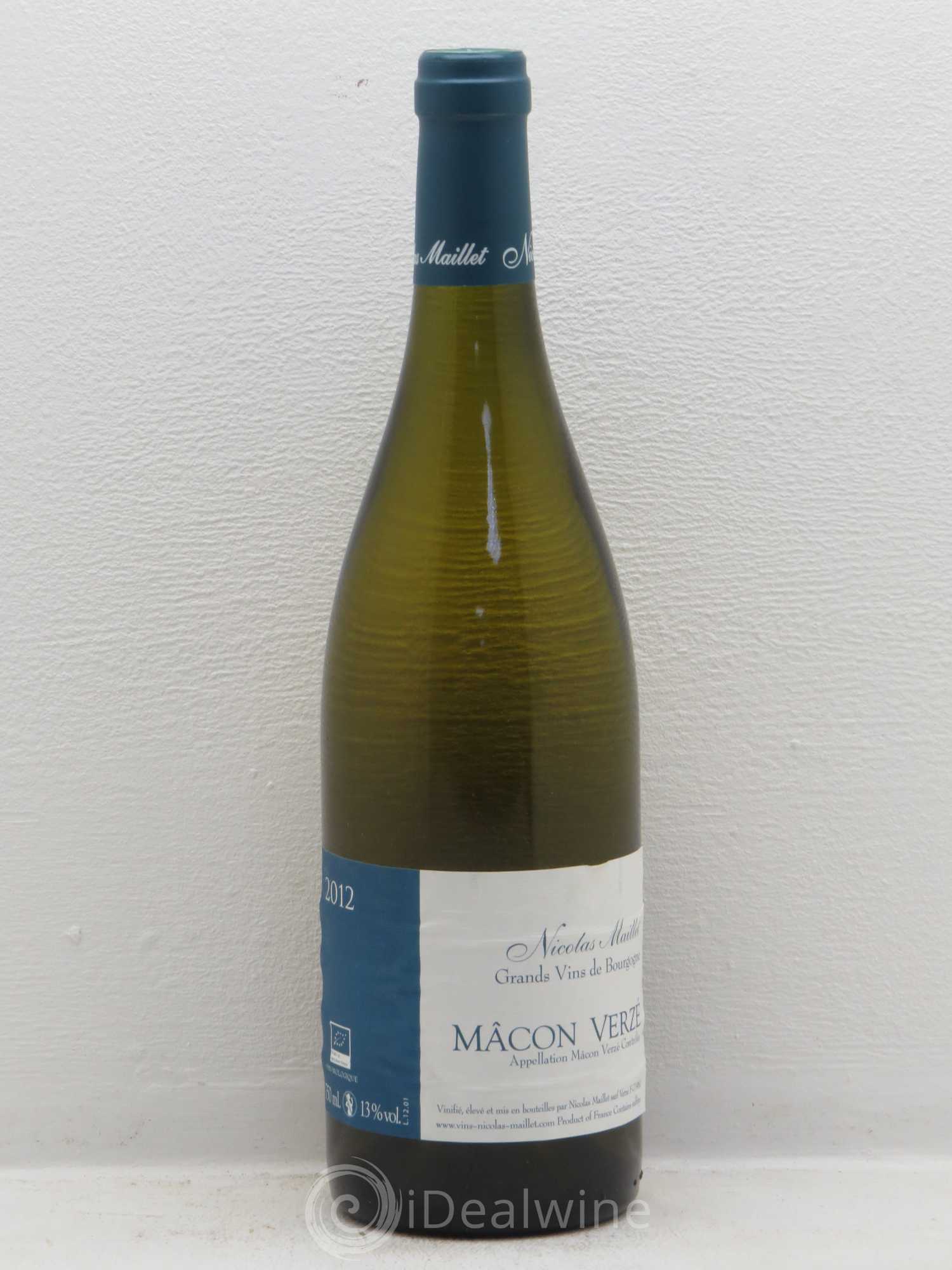 Mâcon-Verzé Nicolas Maillet (sans prix de réserve) 2012 - Lot de 1 bouteille - 0