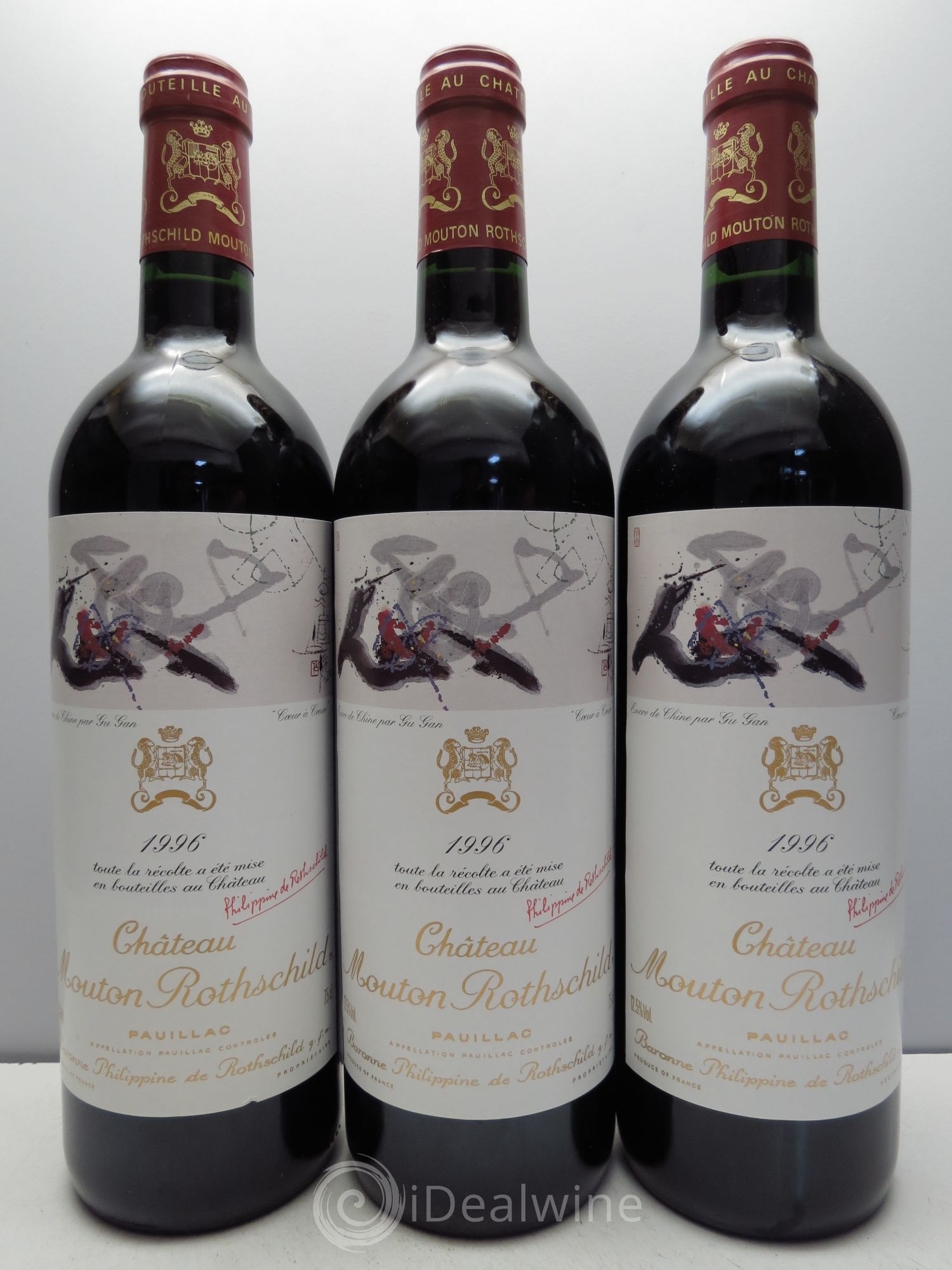 Château Mouton Rothschild 1er Grand Cru Classé 1996 - Lot de 3 bouteilles - 0