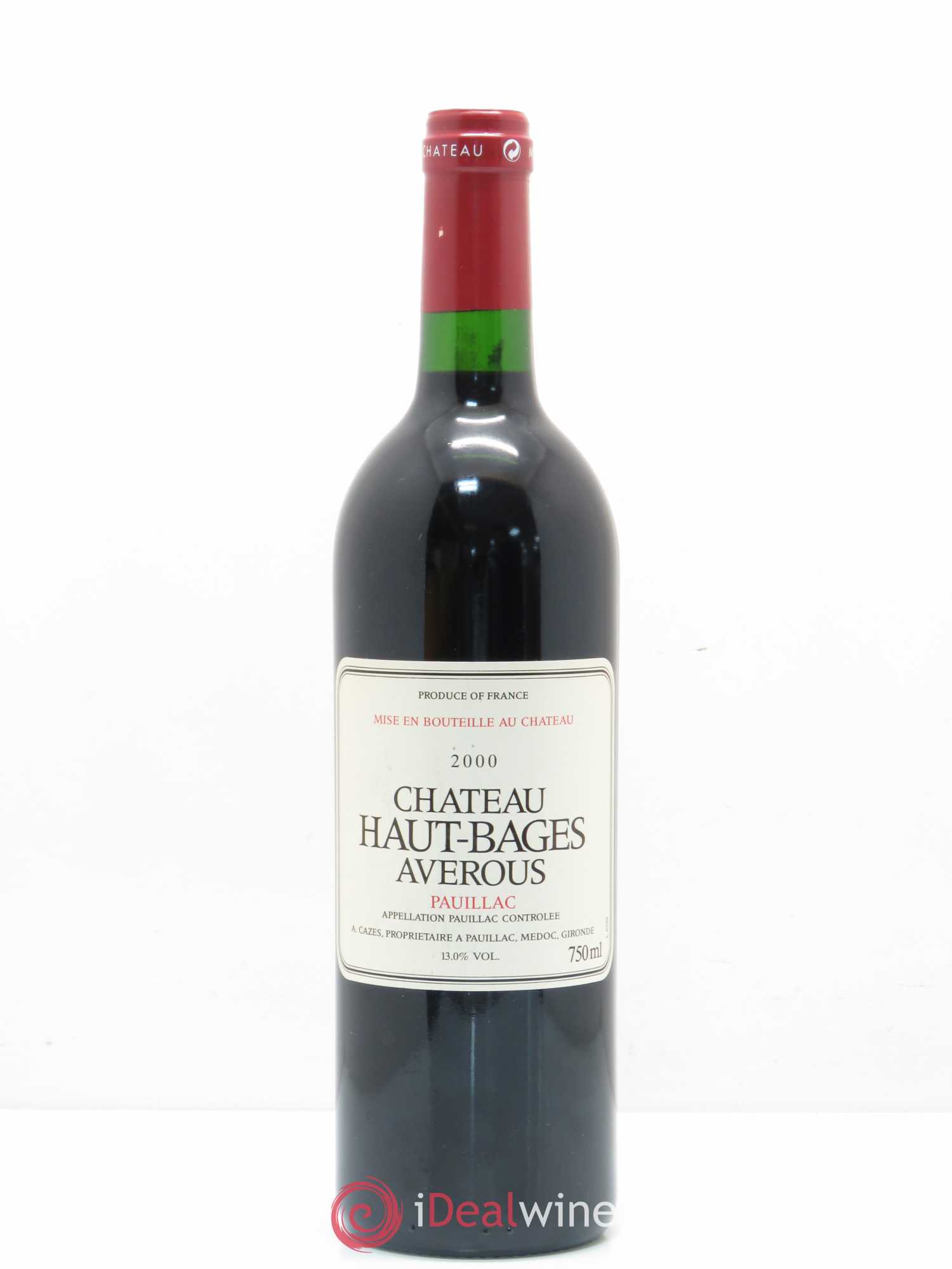 Château Haut Bages Averous Cru Bourgeois 2000 - Lot de 1 bouteille - 0