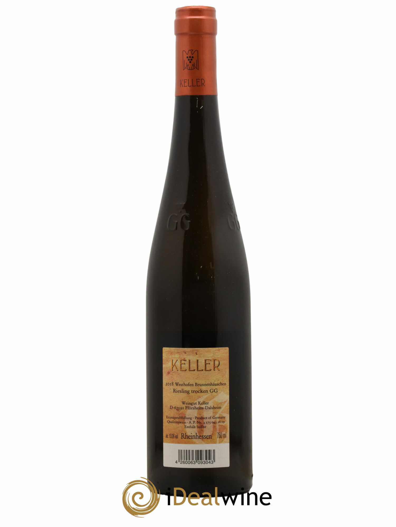 Riesling Trocken  GG Abts Erde Westhofen Brunnenhäuschen  Keller 2018 - Lot de 1 bouteille - 1