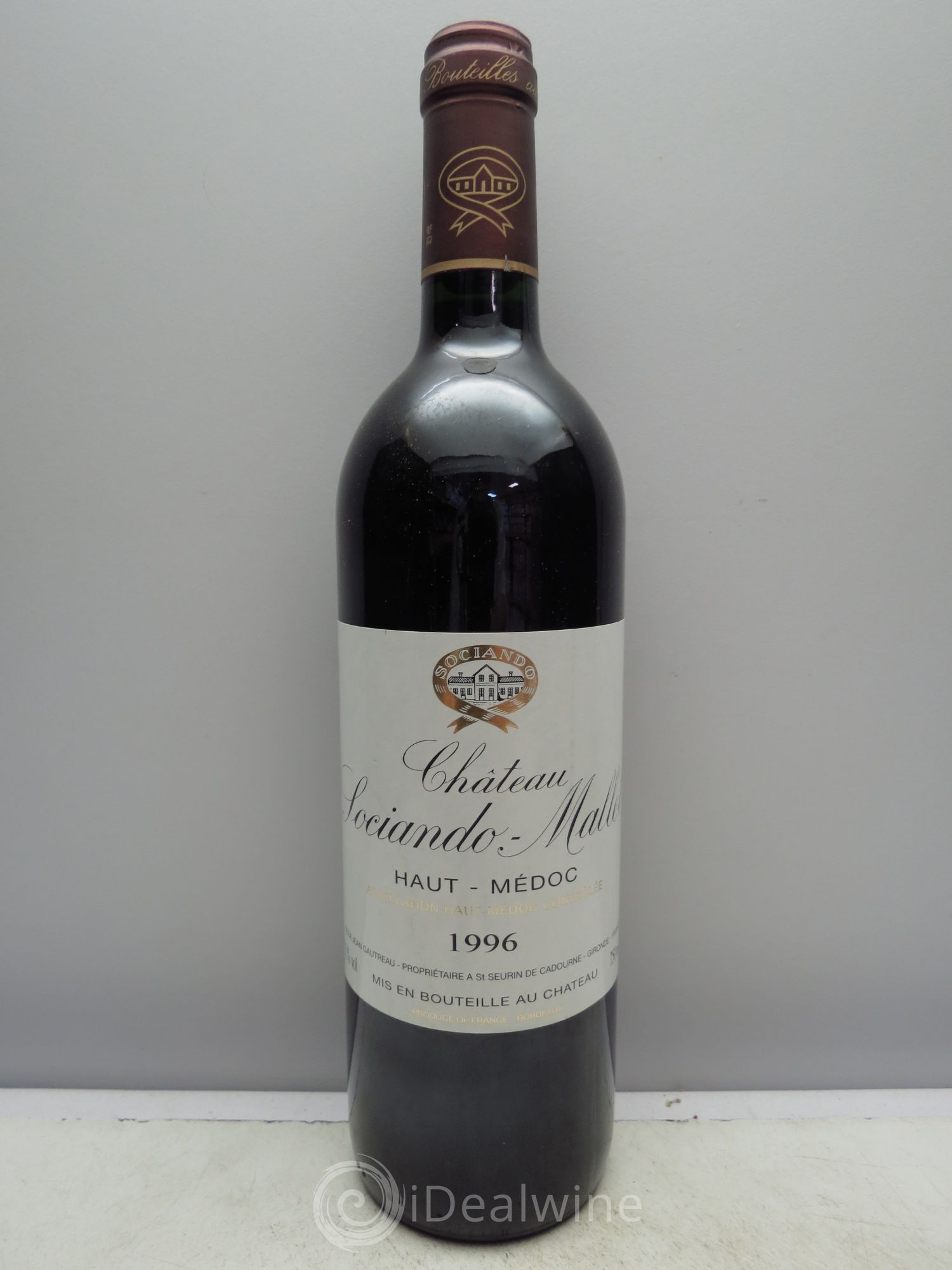 Château Sociando Mallet 1996 - Lot de 1 bouteille - 0