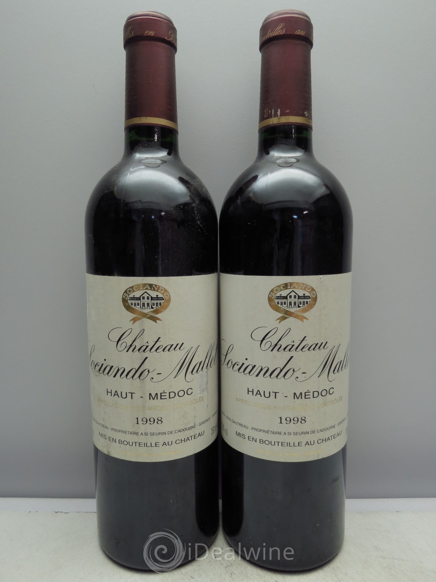 Château Sociando Mallet 1998 - Lot de 2 bouteilles - 0